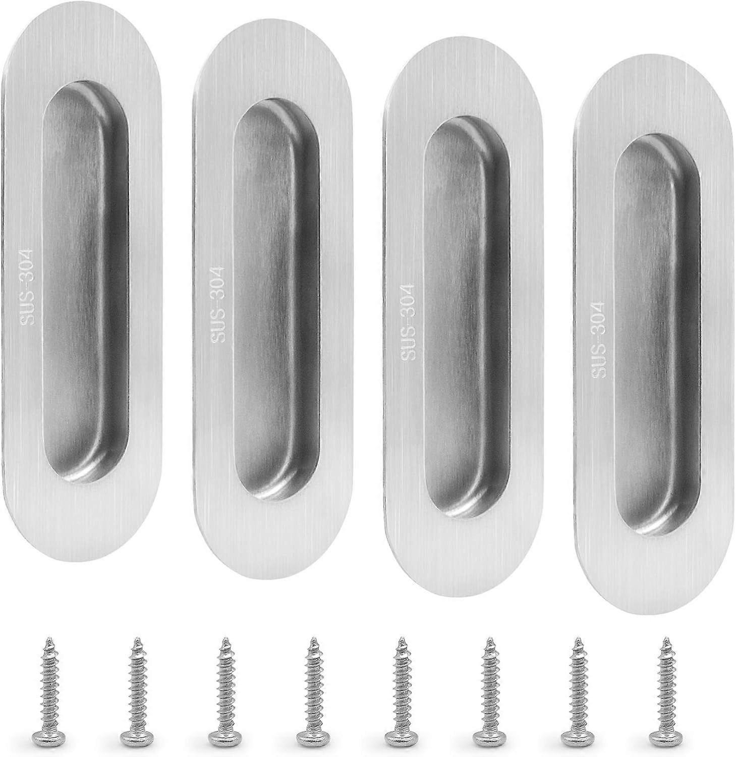 Cabinet door sliding handle, embedded, suitable for drawers, cabinets, doors and windows (4 pieces)