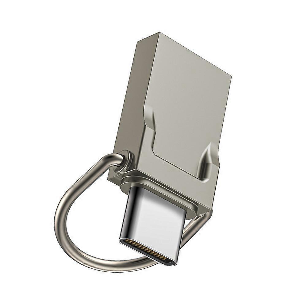 Type-C USB Flash Drive USB-C Pen Drive Smart Phone Memory MINI Usb Stick 64G with Indicator Light Silver