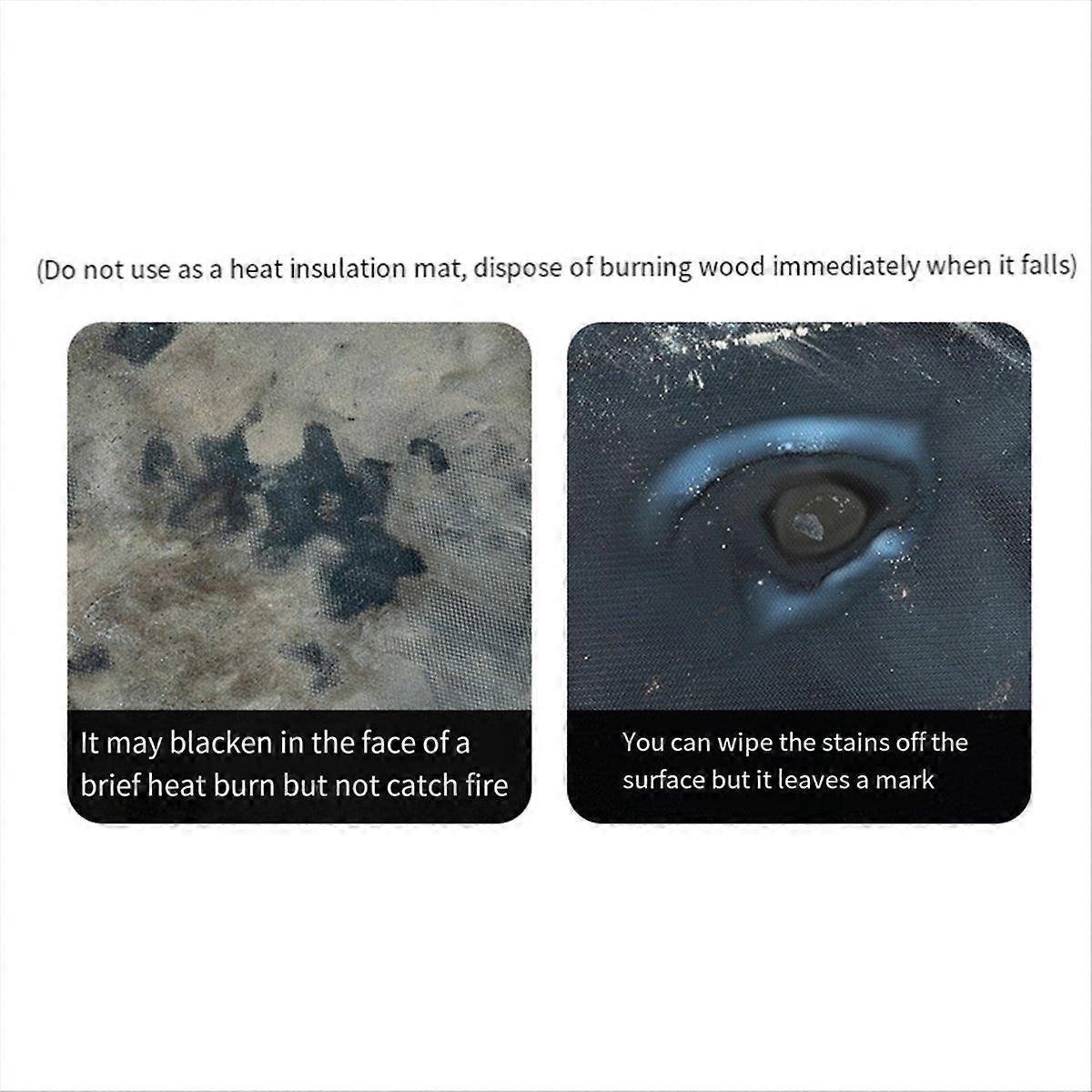 Foldable Heat Resistant Hexagonal Fire Pit Ember Mat for Picnic,Small