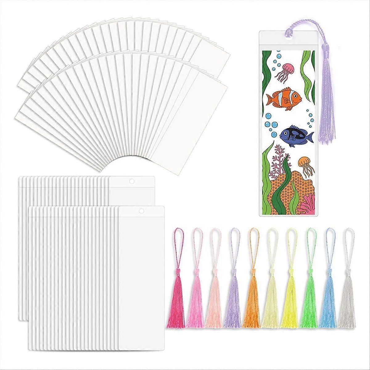 DIY Bookmark Kit with Sleeves, Tassels, and Paper - Perfect for Crafting Personalized Bookmarks