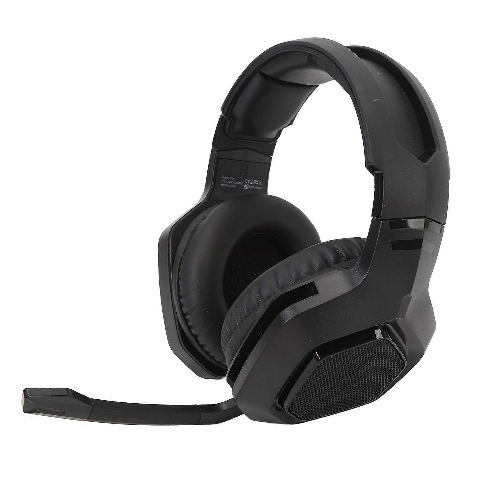 2.4G Wireless Gaming Headset Active Noise Reduction Bluetooth 3.5mm Wired Connection PC Gaming Headphone for PS5 PS4 Black 