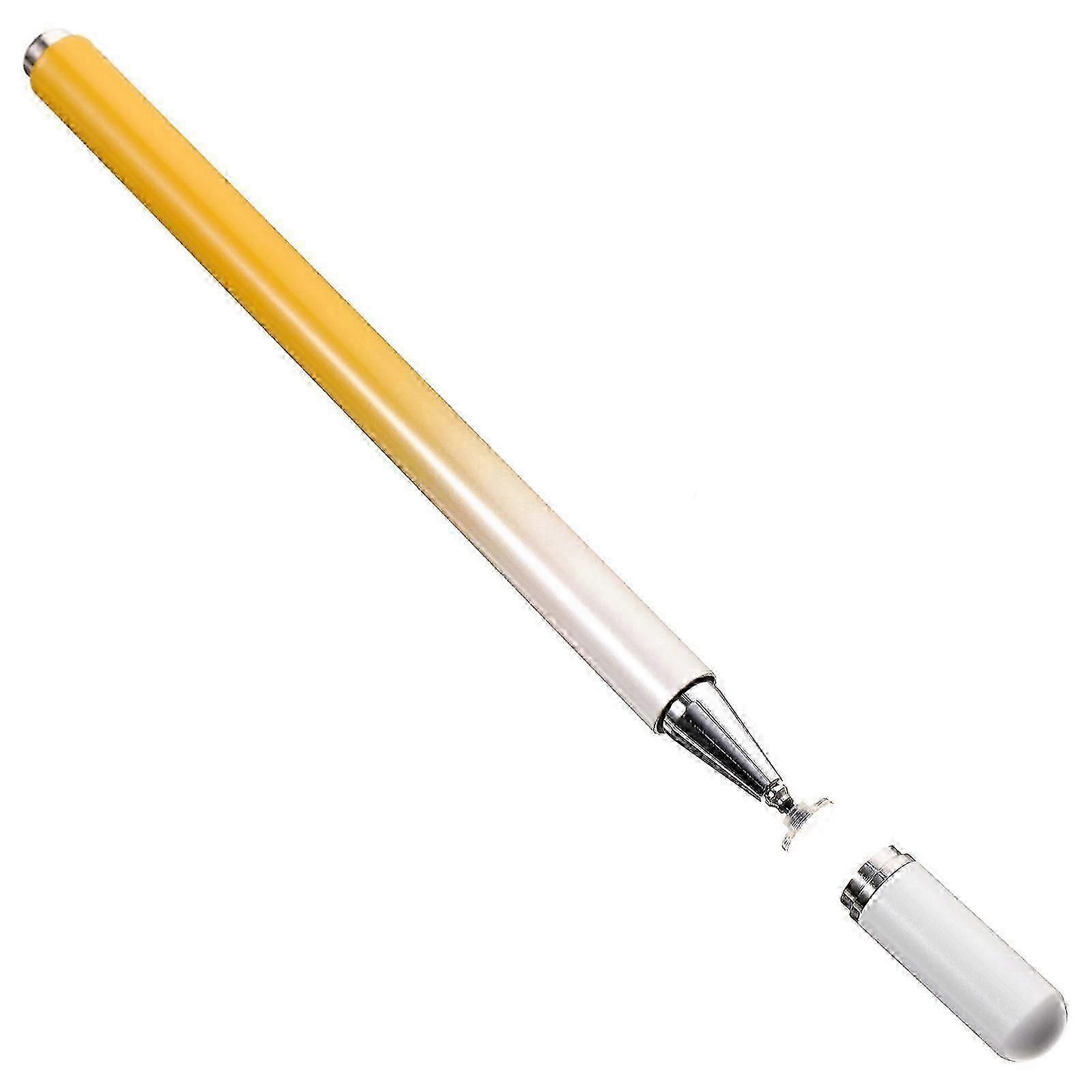 Capacitive Stylus Pen For Touch Screens Smooth Writing Screen Drawing Cylindrical Shape White Gradient To Yellow 1Pack