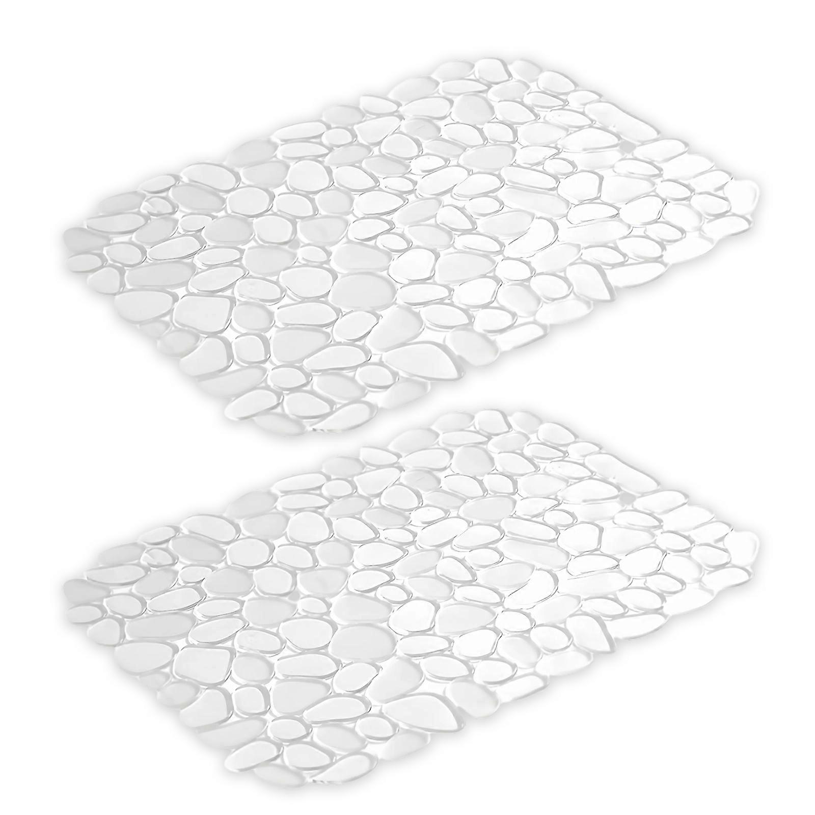 2PCS Silicone Sink Ergonomic Kitchen Drain Mat Airflows Designs Space Saving Rollable Sink Pad for Dish Drying Multicolor