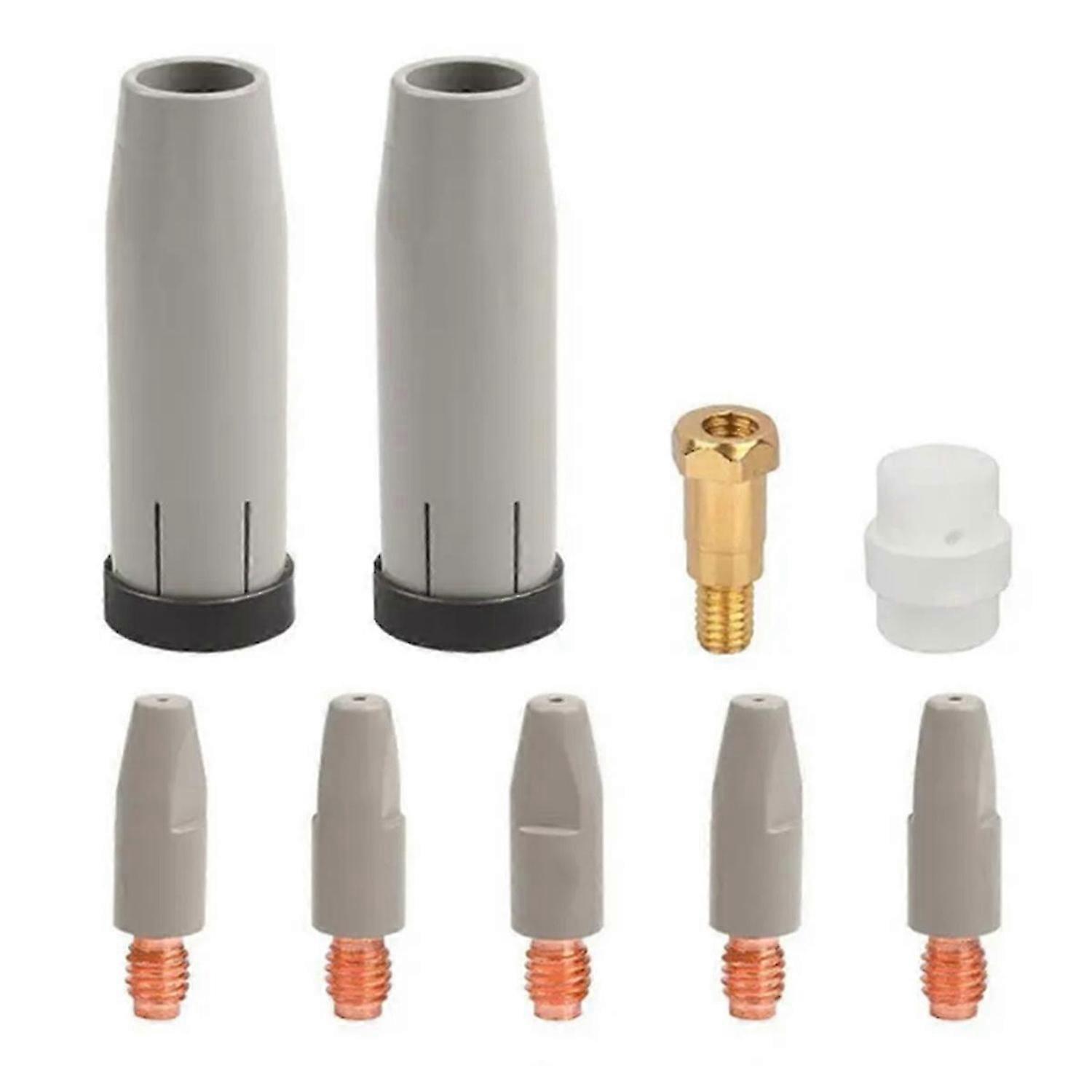 9Pcs 24KD Coating Protection Nozzle 0.8mm MIG Torch Gas Nozzle Tip Holder of 24KD MIGMAG Welding Tor