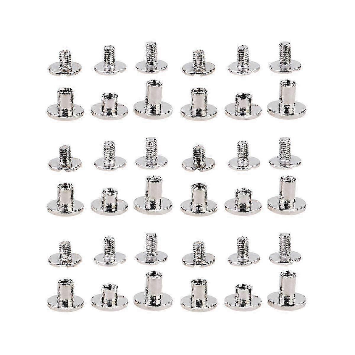 Metal Rivets, Brass Screws, Studs & Posts for Book Binding - 30 Pcs Pack