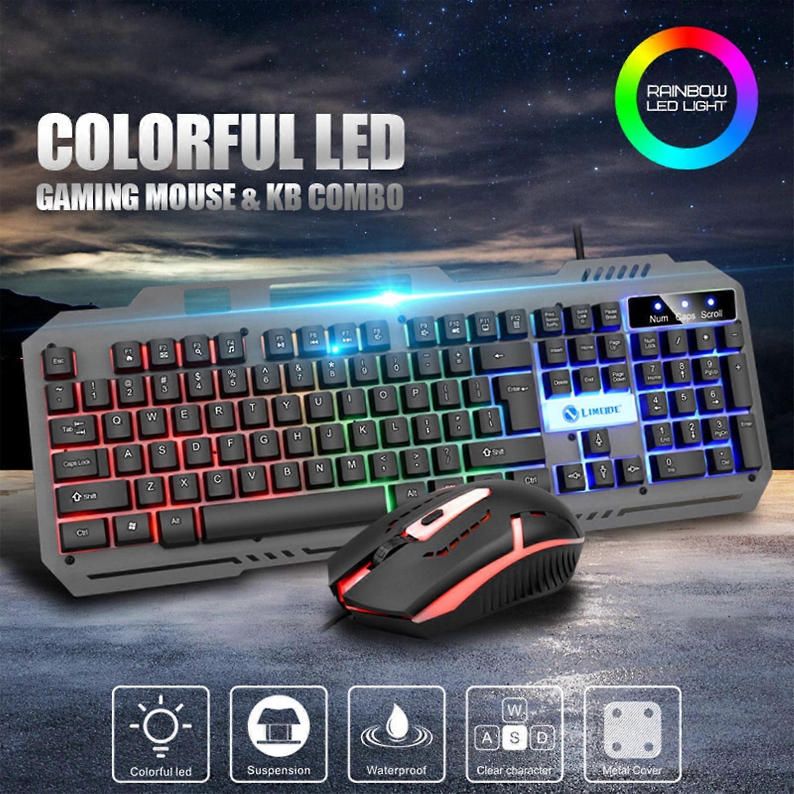 Jacenvly New Years Eve Party Supplies Clearance T25 Game Luminous 104 Key Wired Metal Mechanical Keyboard & Mouse Set with Phone Bracket