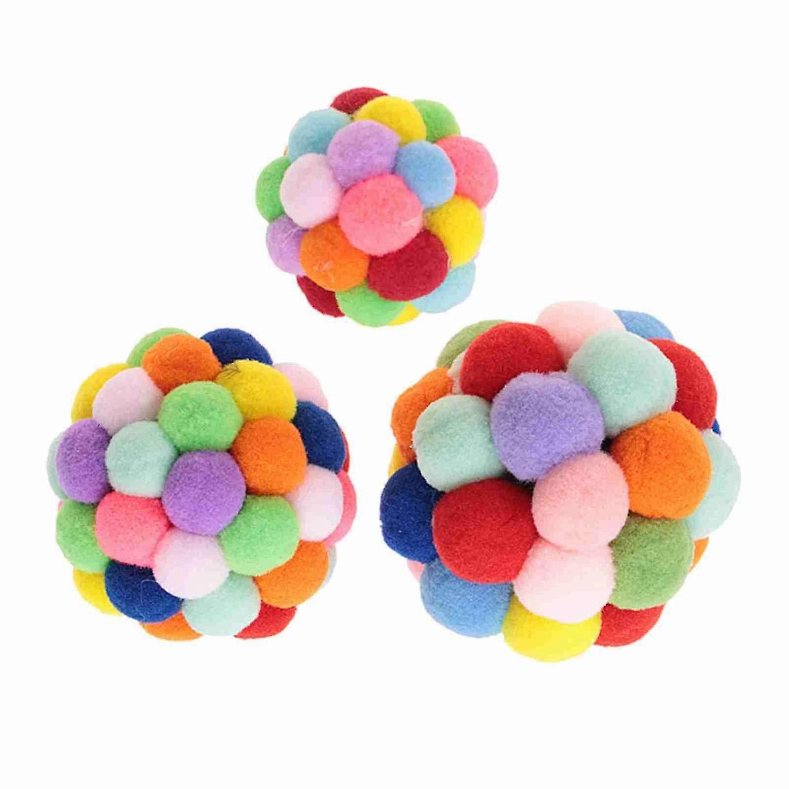 Pet Colorful Plush Toy Playing Ball Dog Puppy Cat Exercise Interactive Training Tool S