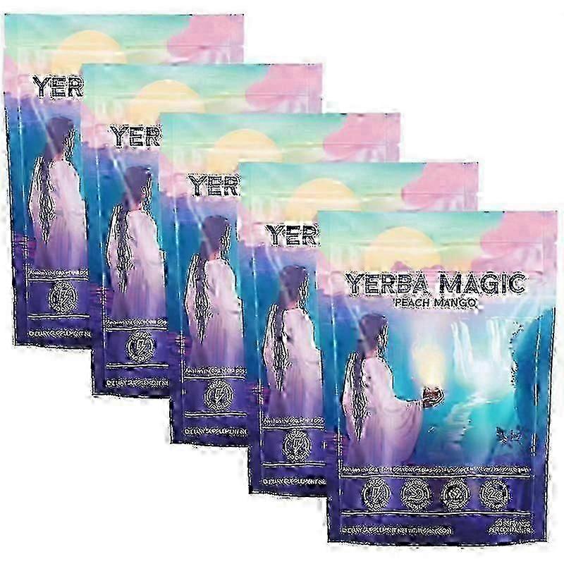 1-5x אבקת תה נמס Yerba Mate, טעמי מנגו אפרסק, מאטה תה טבעי עם פרה-ביוטיקה, תה נמס לגברים נשים