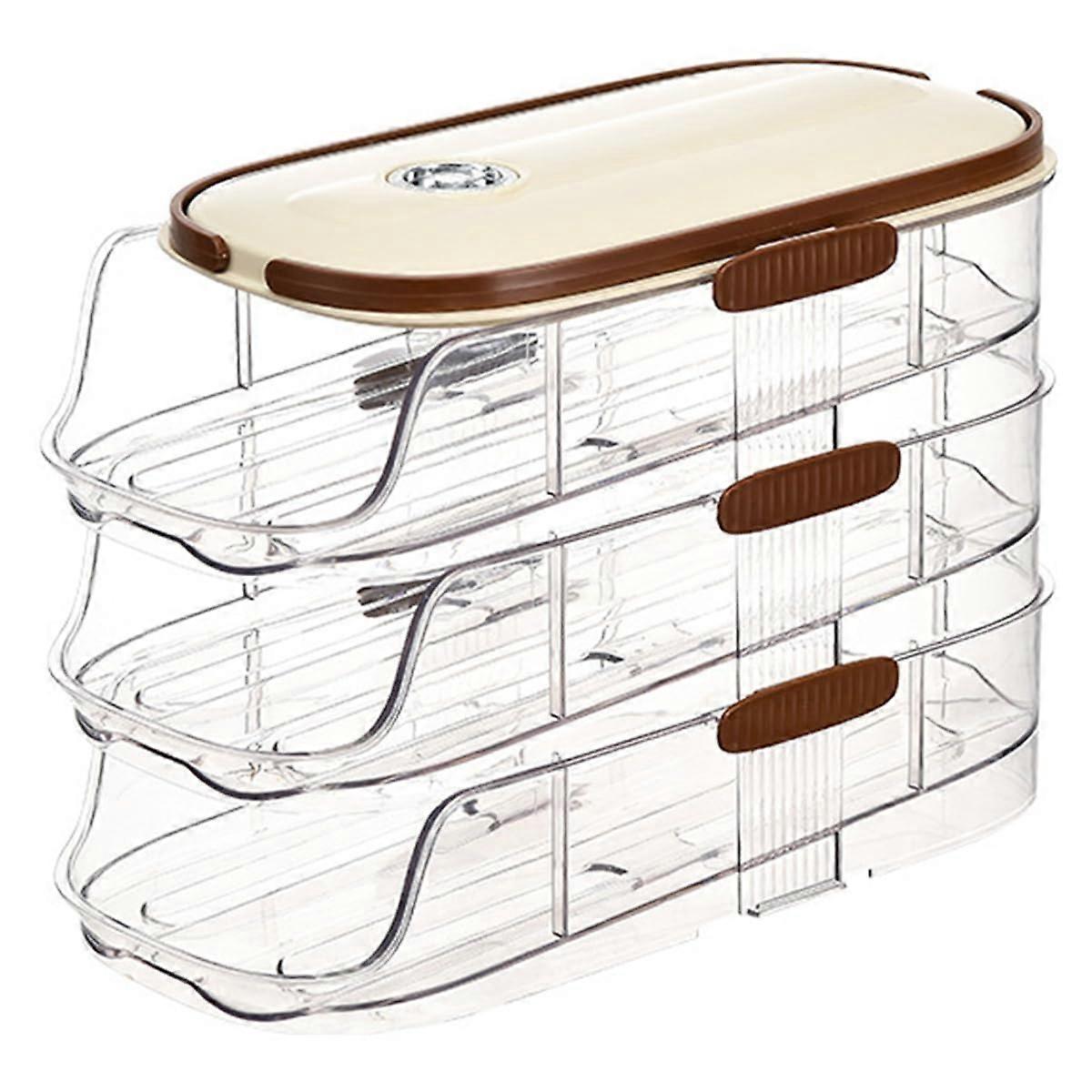 Automatic Rolling Egg Storage Refrigerator Large Capacity Egg Storage Box FreshKeeping Rack Model F Kitchen Organizer