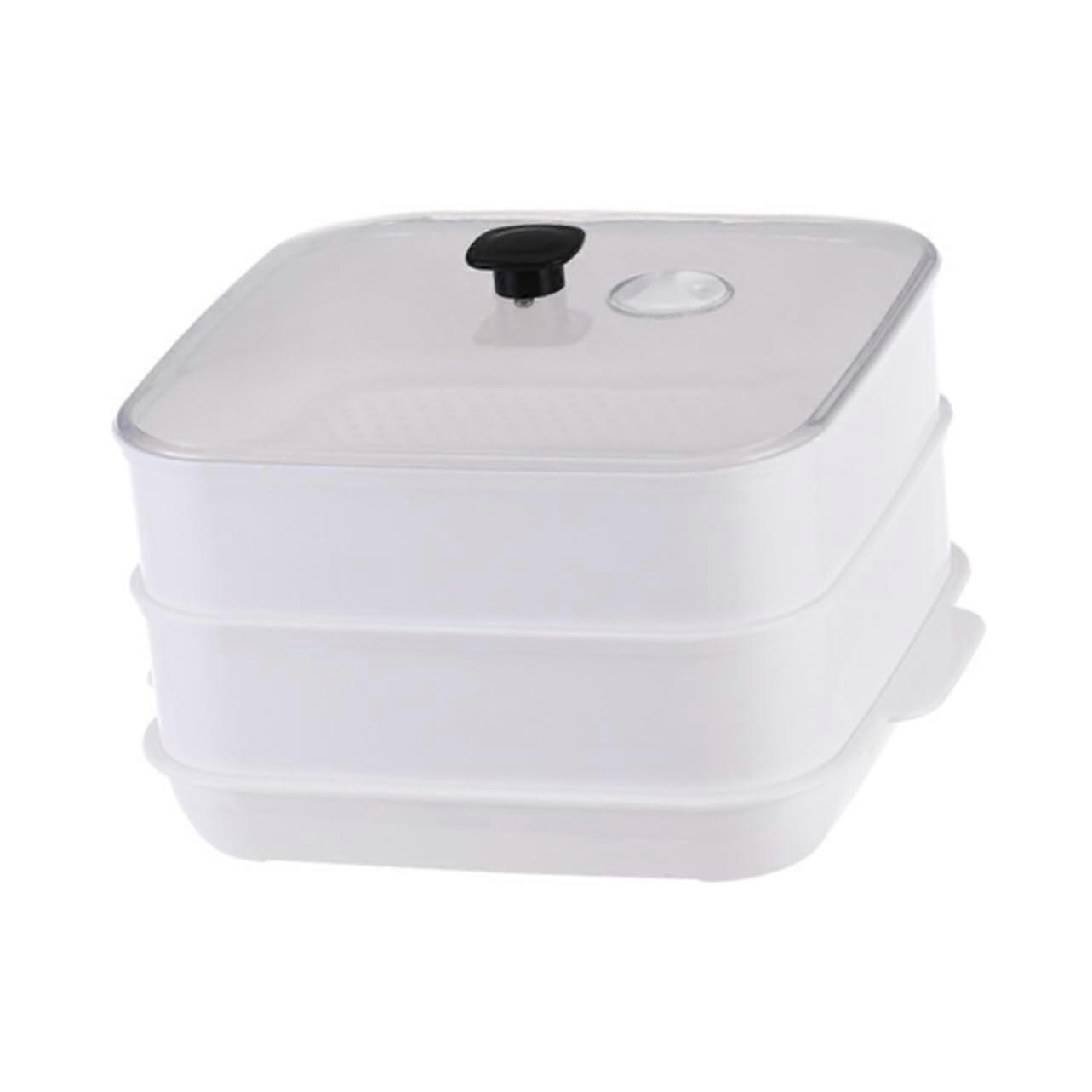 Microwave Steamer Bowl Food Steaming Container With Non Slip Bottom For Quick Cooking Of Ramen Pasta Soup And More