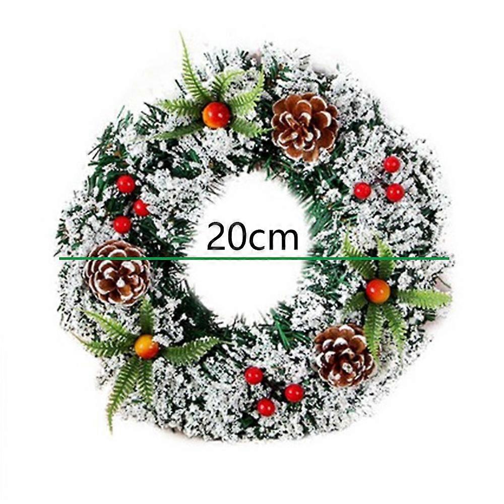 Artificial Holiday Wreath with Pine Cones and Leaves for Door Display