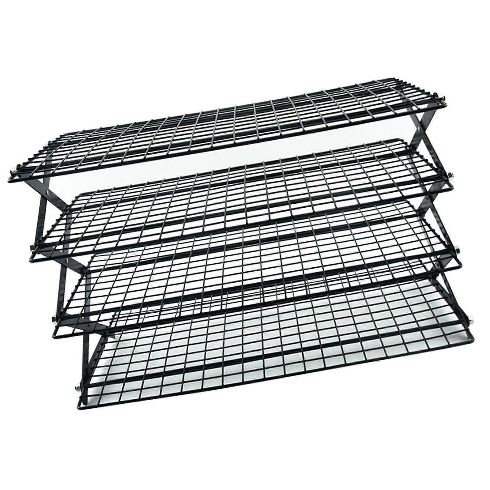 3 Setting Adjustable Foldable Rack Heat Resistant Coating High Load Capacity 10kg Per Layer Barbecue Companion Multicolor