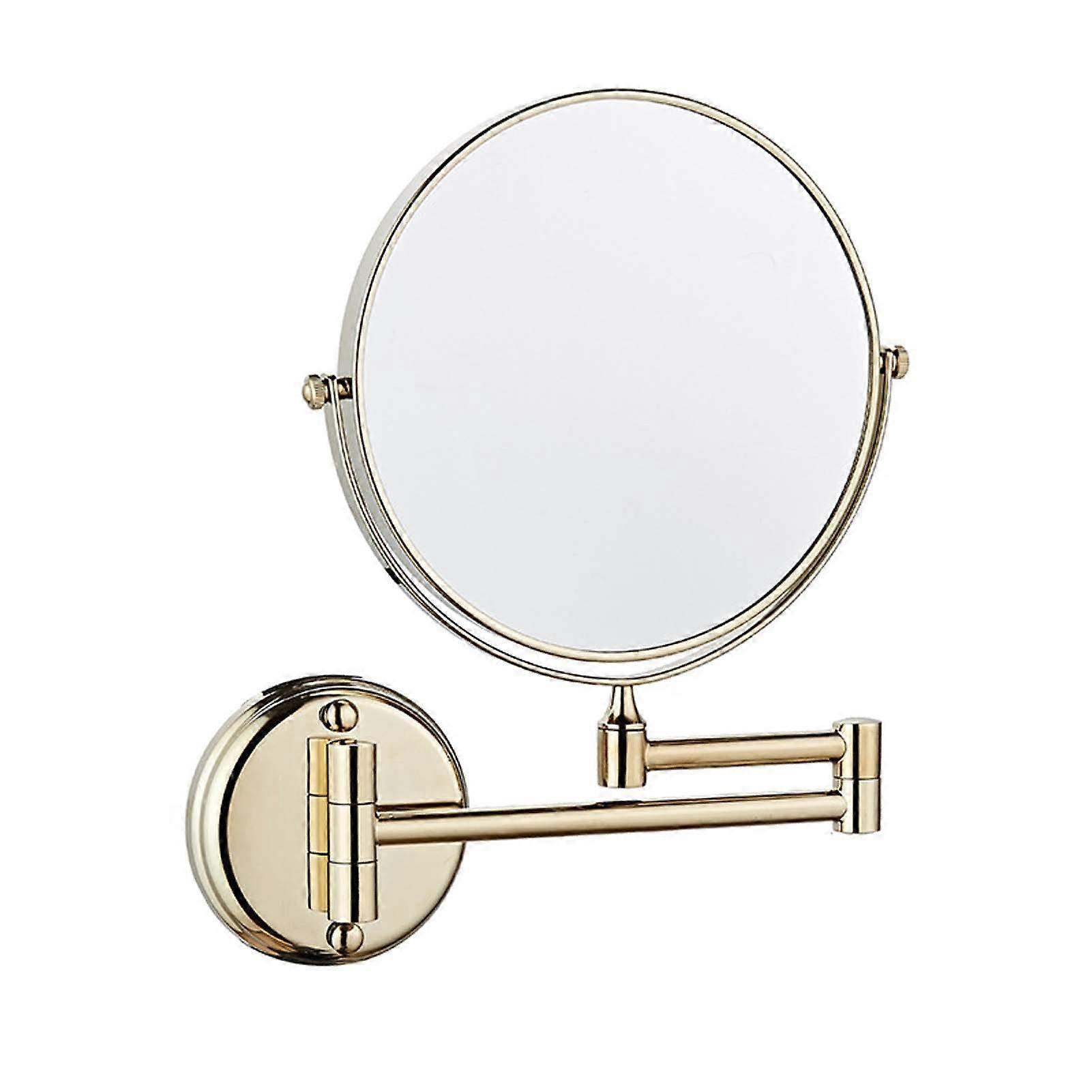Wall Mounted Makeup Mirror 10X/7X/5X Magnification, 360° Swivel Extendable Chrome Vanity Shaving Mirror