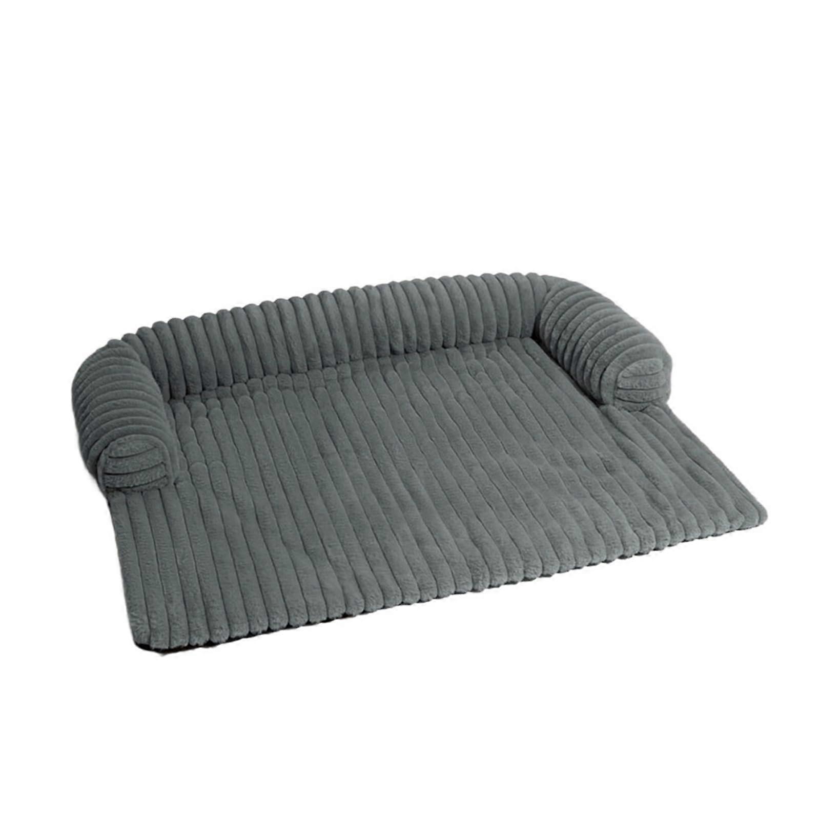 Calming Pet Sofa Cover Removable Washable Plush Blanket For Small To Large Pets Grey XL Winter Warm Couch Protector