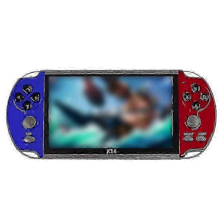 X16 6.5 inch Screen Classic Handheld Game Console with 8GB Memory(Blue+Red)