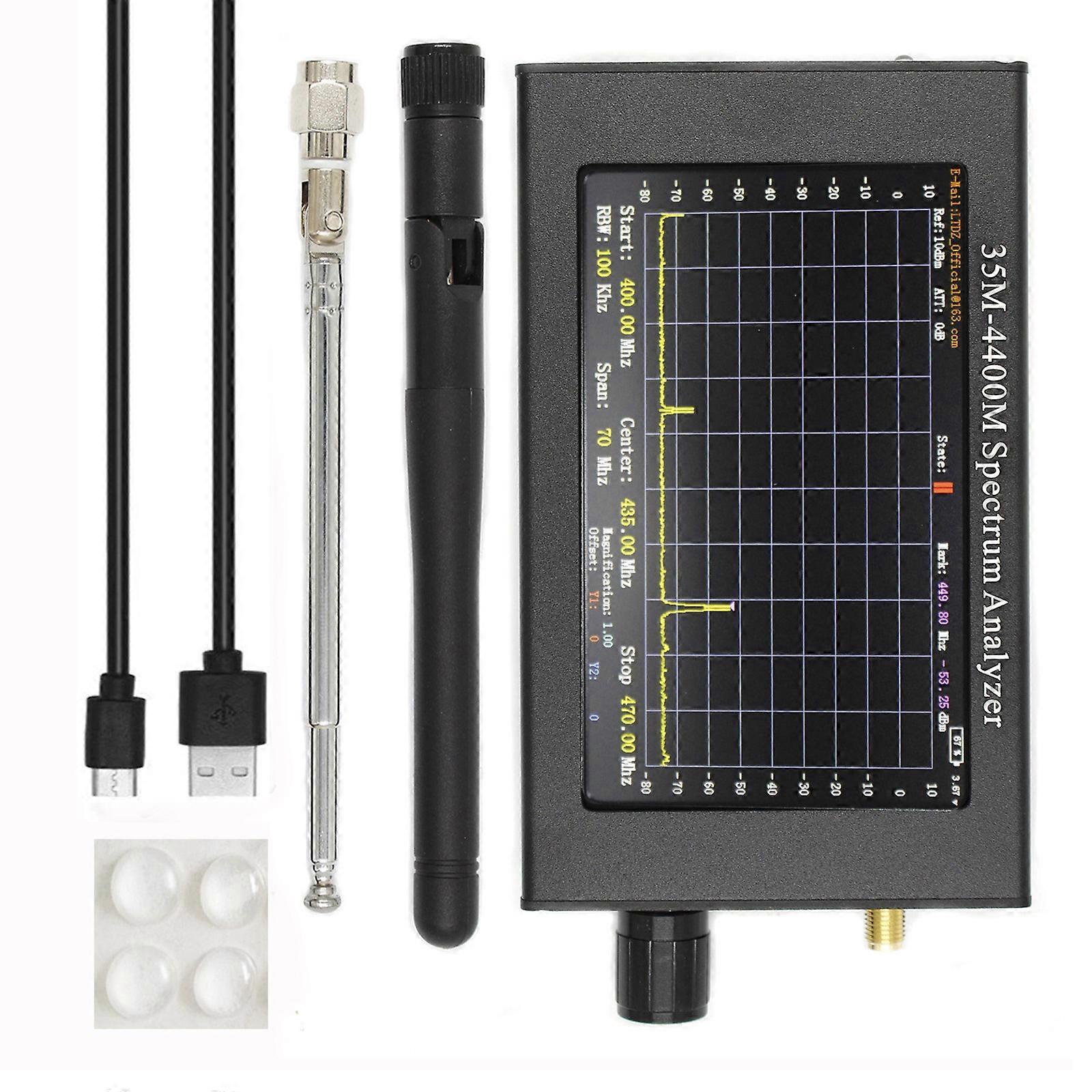 35M-4400Mhz ADF4351 Spectrum Analyzer with Antenna Handheld Frequency Tiny Tester for Walkie Talkie Frequency Analyser Multicolor