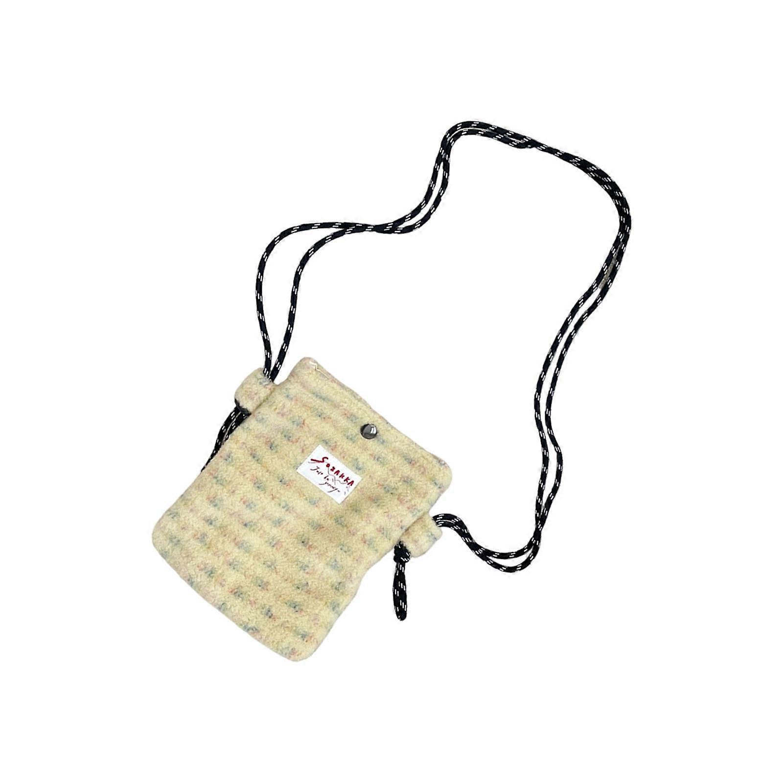 Plush Crossbody Cell Phones Purse Travel Handbags with Adjustable Strap for Women Wristlet Wallet Cell Phones Pouch  Yellow