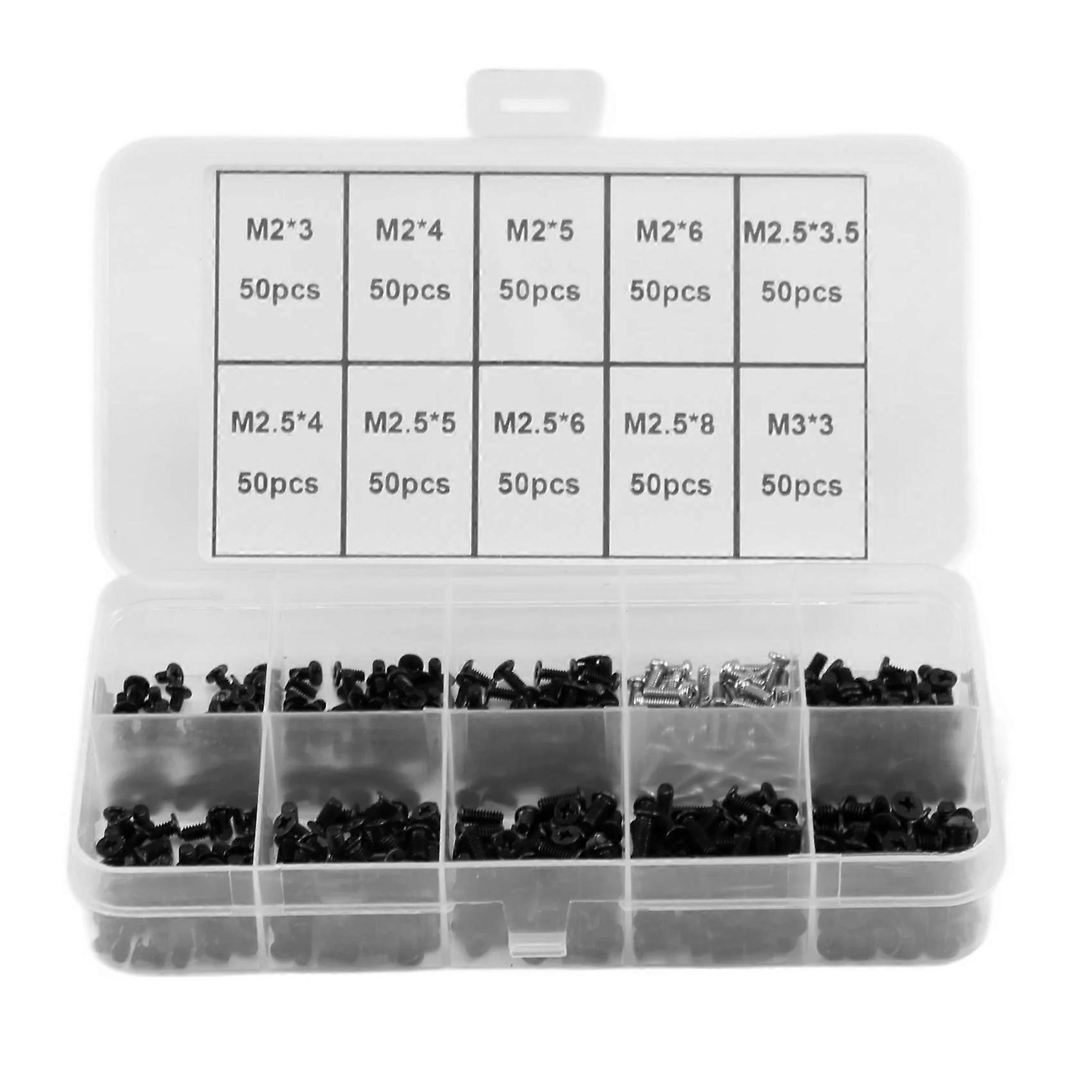 500Pcs Laptop Universal Screw Replacement Kit M2, M2.5, for