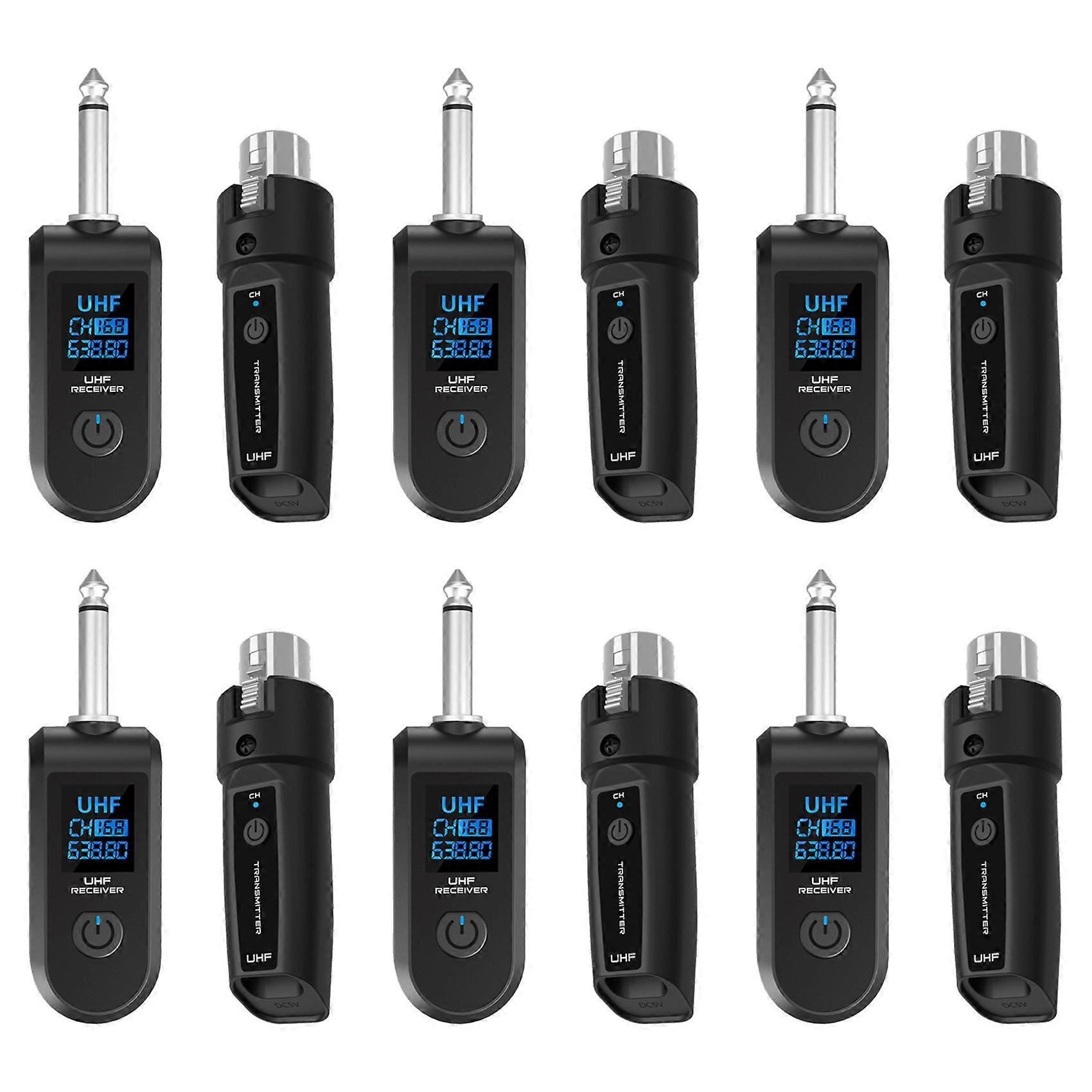 6X Wireless Microphone UHF Wireless XLR Transmitter and Receiver for Dynamic Microphones Audio Mixers PA Systems