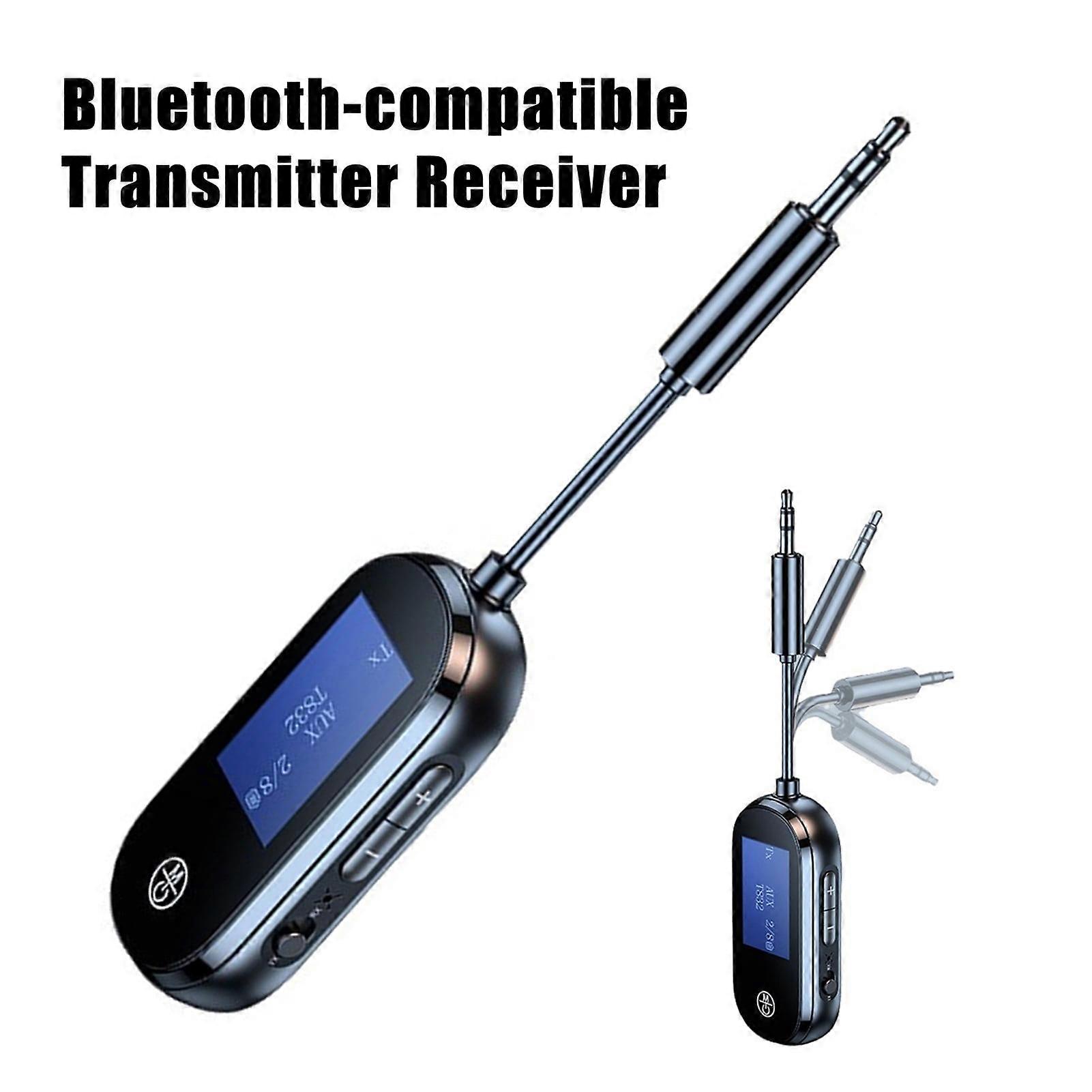 SUSUchens Bluetooth-compatible Adapter Audio Transmitter with 3.5mm Port Hands-free Calling Car Headphone Wireless Audio Transmitter Receiver Black