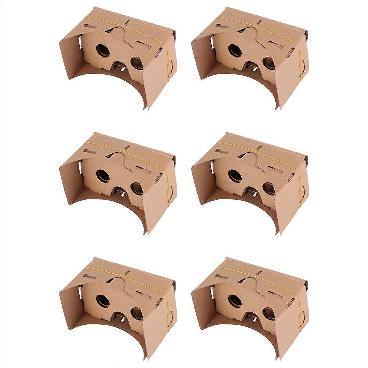 6 stk 6-tommers DIY 3D VR virtual reality-briller hardboard for papp