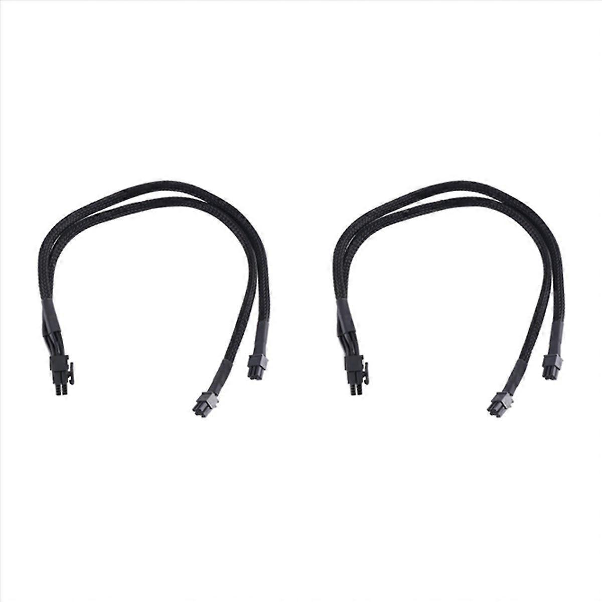 2X Dual Mini 6 Pin to 8 Pin PCI Express Video Card Power Adapter Sleeved Cable for Pro Tower/Power G