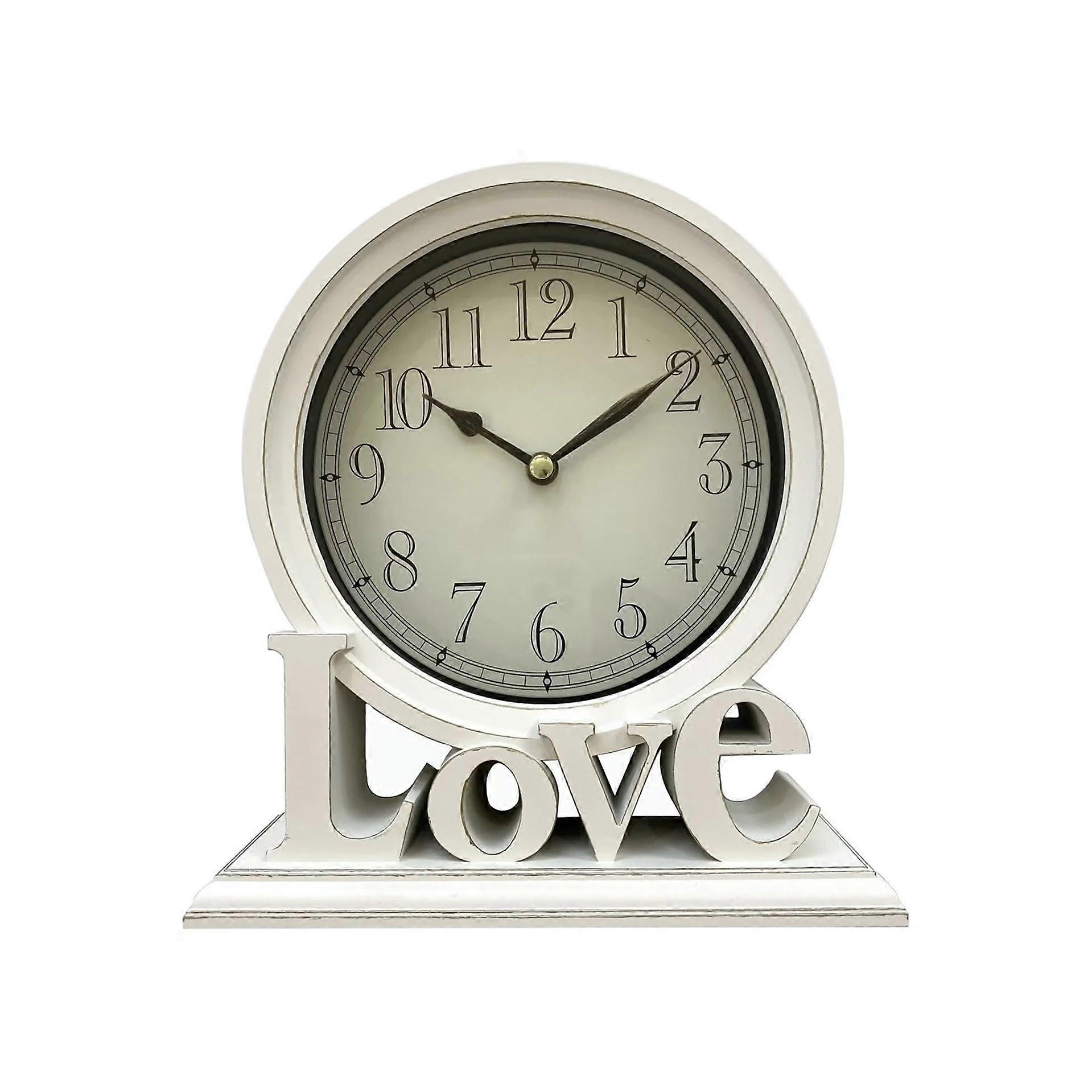 Retro Table Clock with Silent Quartz Movement for Bedroom Bedside or Living Room Decor