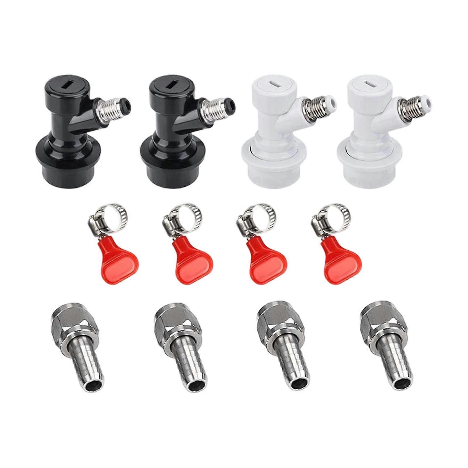 Durable ABS Ball Locking Disconnecting Feature 1/4Inch Barb Fittings And Hose Clamps For Leak Proof Beer Kegs Setups Multicolor