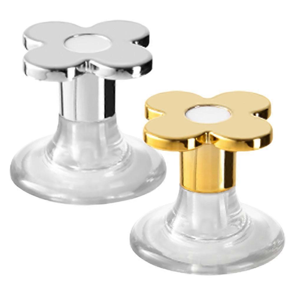 Toilet Push Button Flower Shape Assistant Tool 2Pcs for Bathroom Use