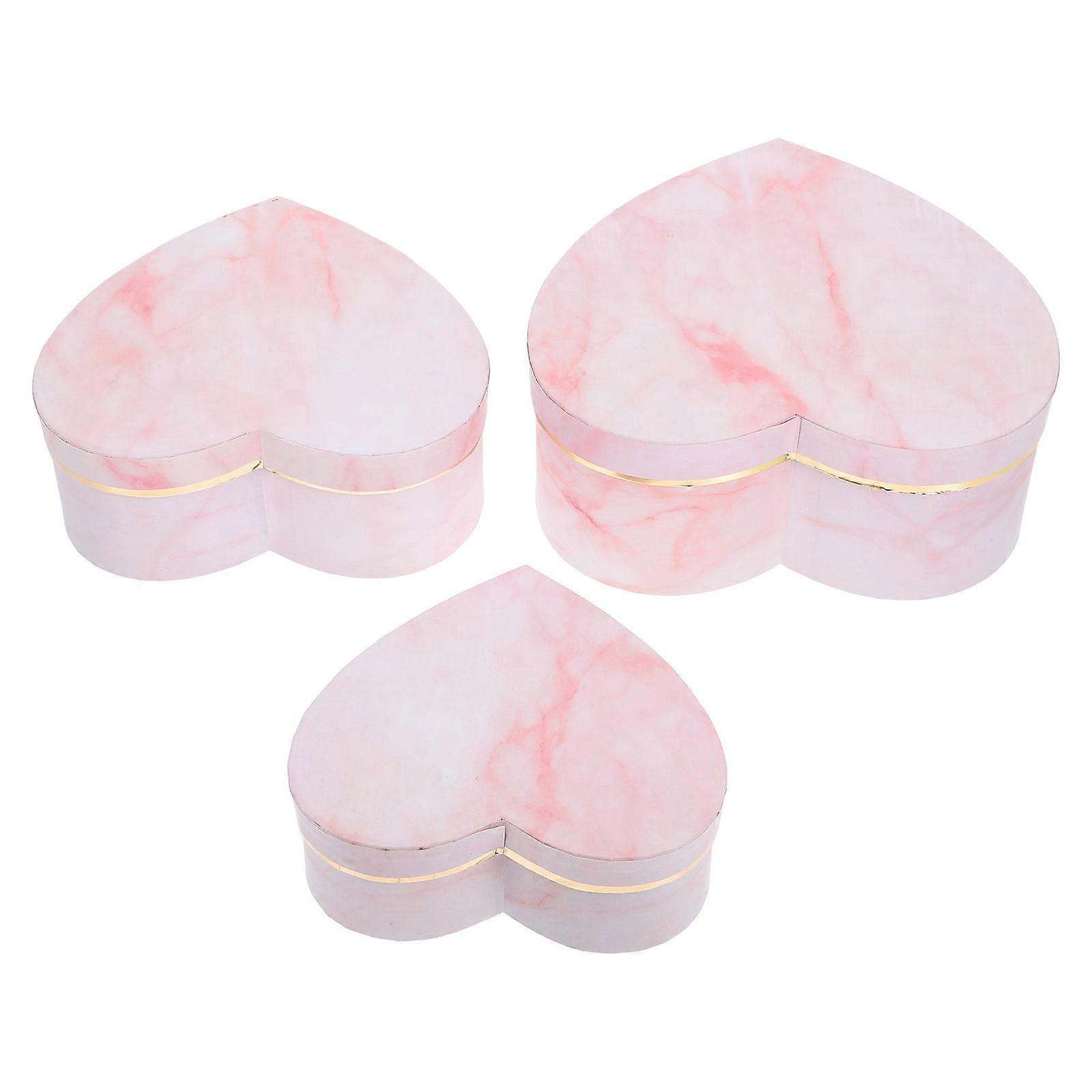Heart Shaped Gift Box for Storage 1Set Pink Paper Romantic Gift Packaging