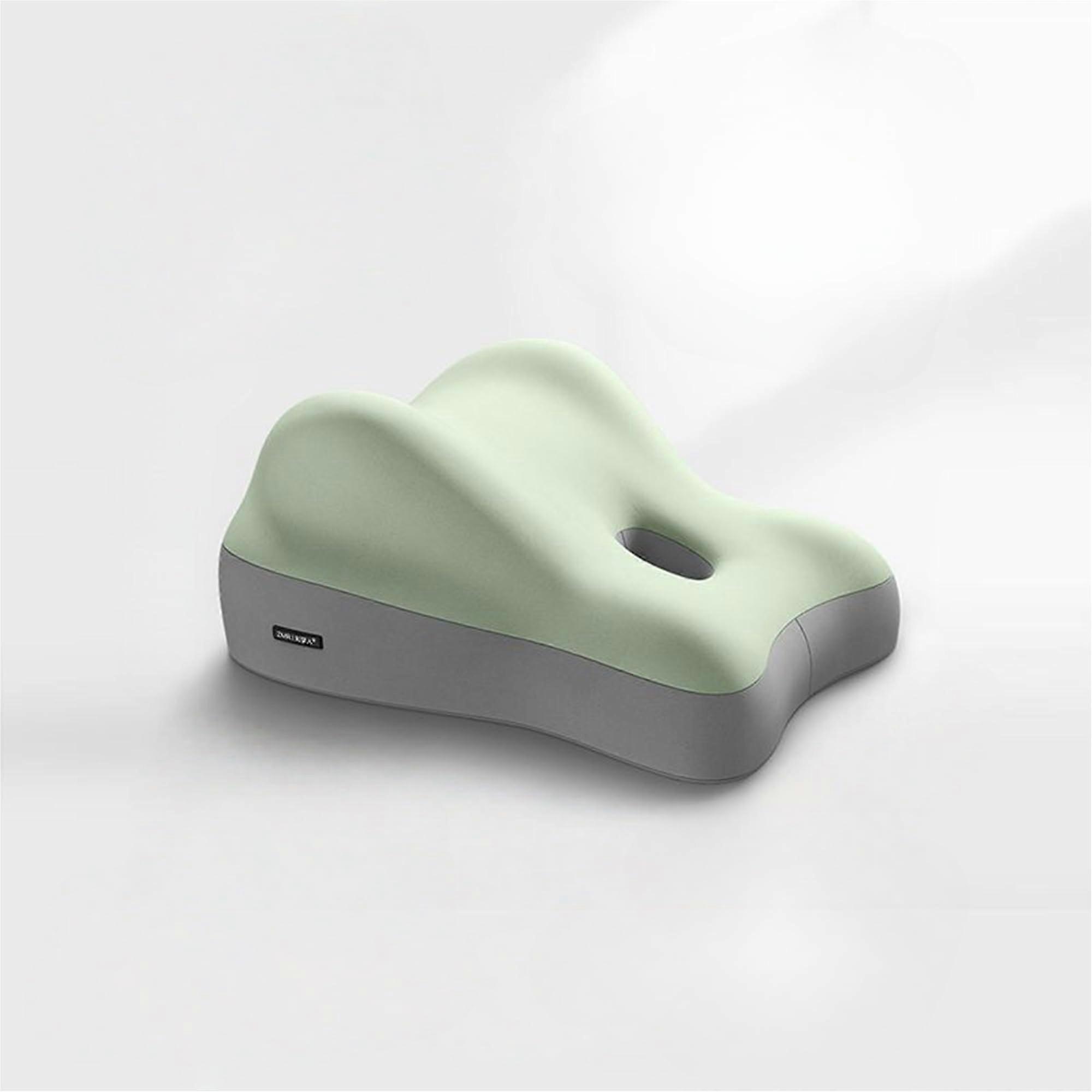 Memory Foam Cushion with Ergonomic Contoured Support for Bed and Sofa, Removable Washable Cover, Fruit Green