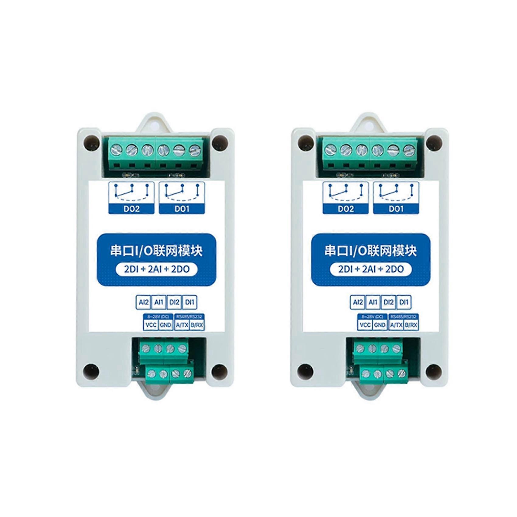 2X MA01-AACX2220 RS485 2DI+2AI+2DO ModBus RTU I/O Network Modules with Serial Port for PLC/Touch Display 2 Switch Output