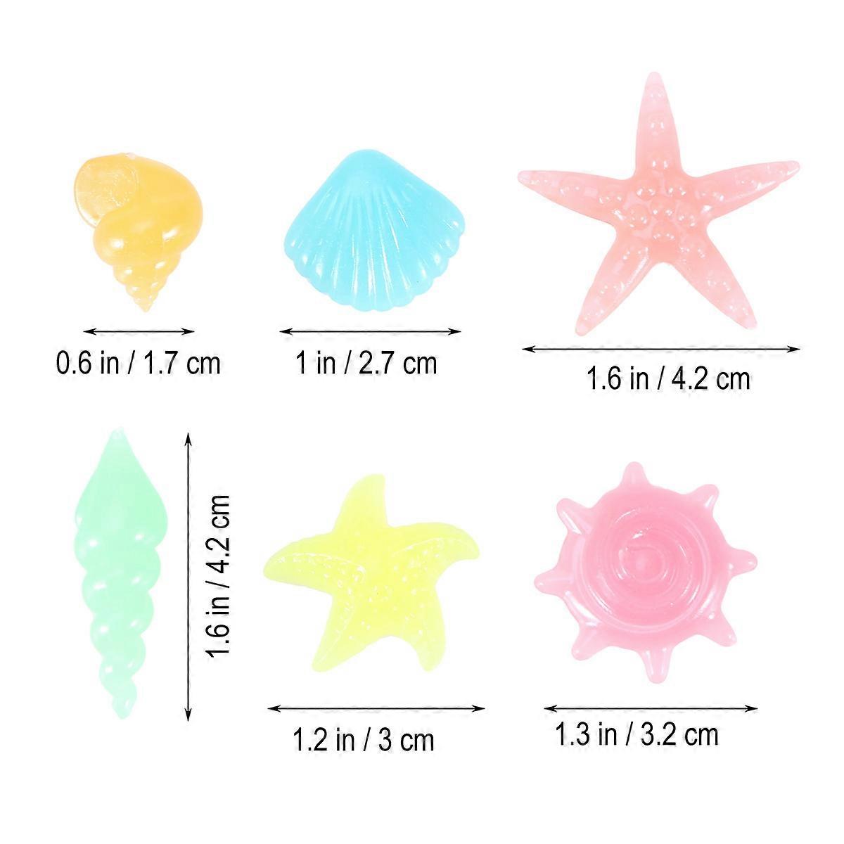 50pcs Luminous Shell Conch Mixed Color Conch Shell Crafts for Aquarium Fish Tank Decor