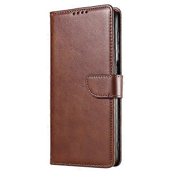 Stylish Practical Wallet Case - compatible with Samsung Galaxy S21 FE Dark Brown