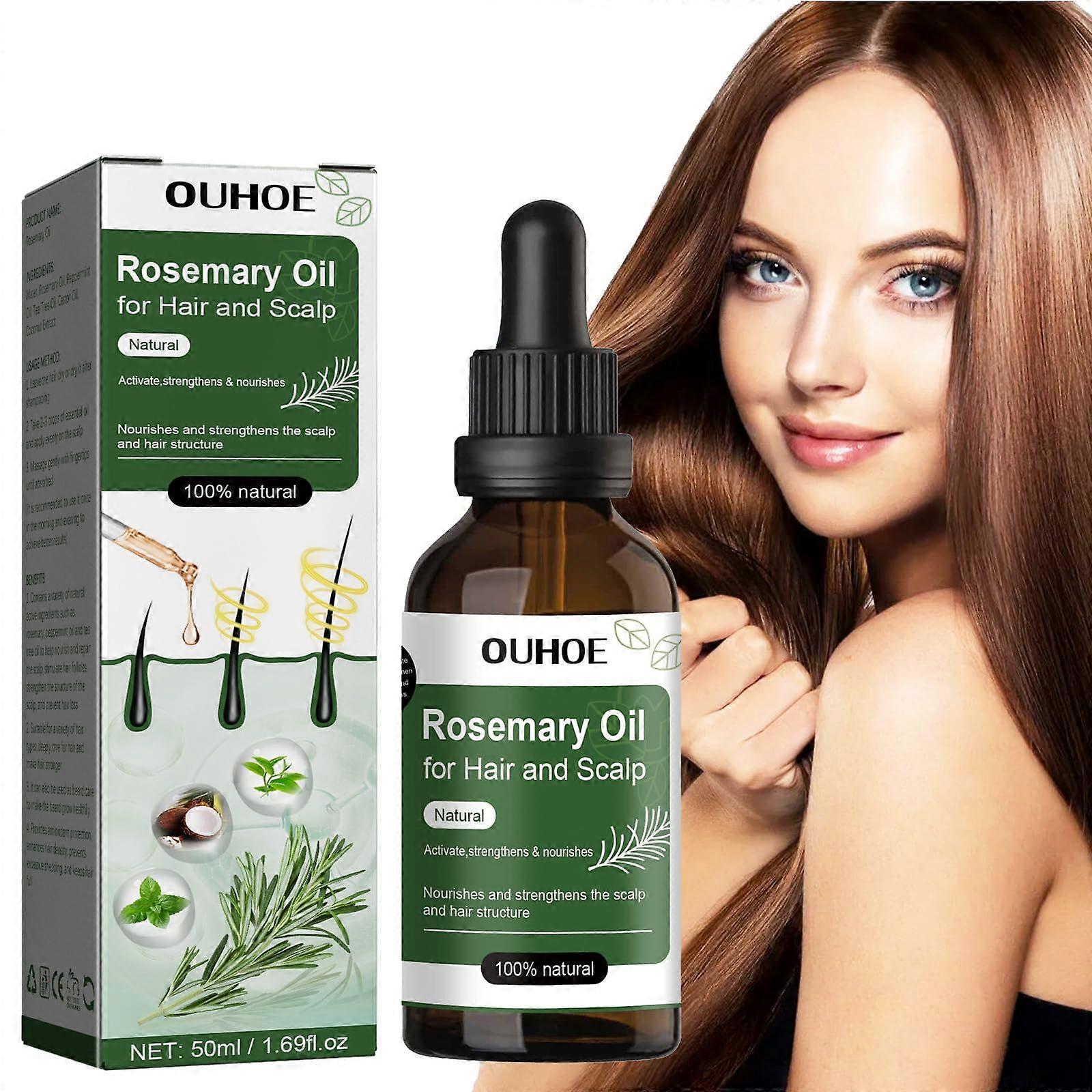 Rosemary Oil for Hair Growth and Thickness with Biotin, Mint Scalp Treatment for Dry Itchy Scalp, Deep Hydration and Split End  (1pc)