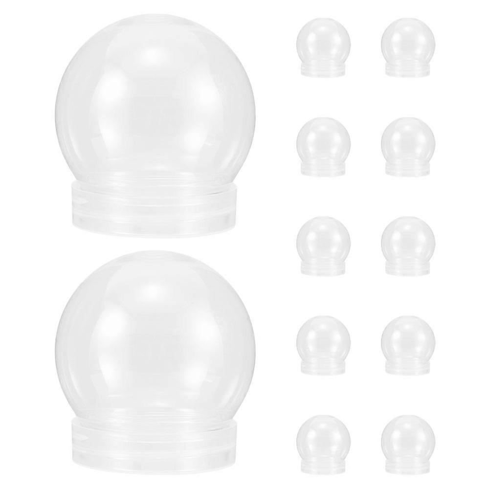 DIY Snowball 12Pcs Plastic Snow Globes with Screw Cap for Creative Use