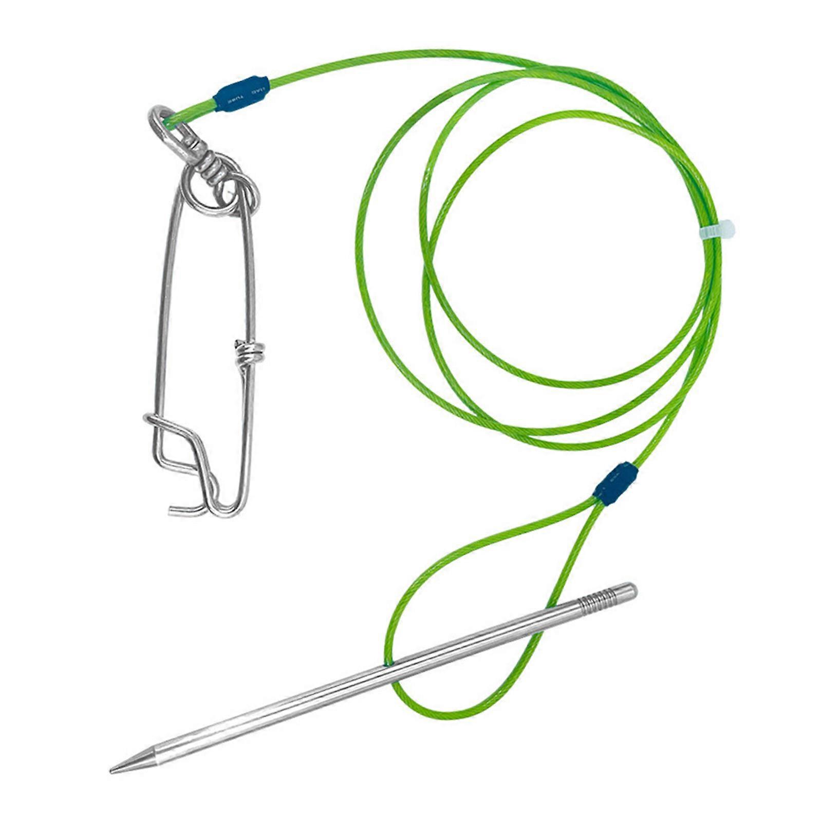 Fish Stringer with Stainless Steel Cable Fish Needle Hook Stringer Fish Holder for Diving Quick Handspear Easy to Use Multicolor
