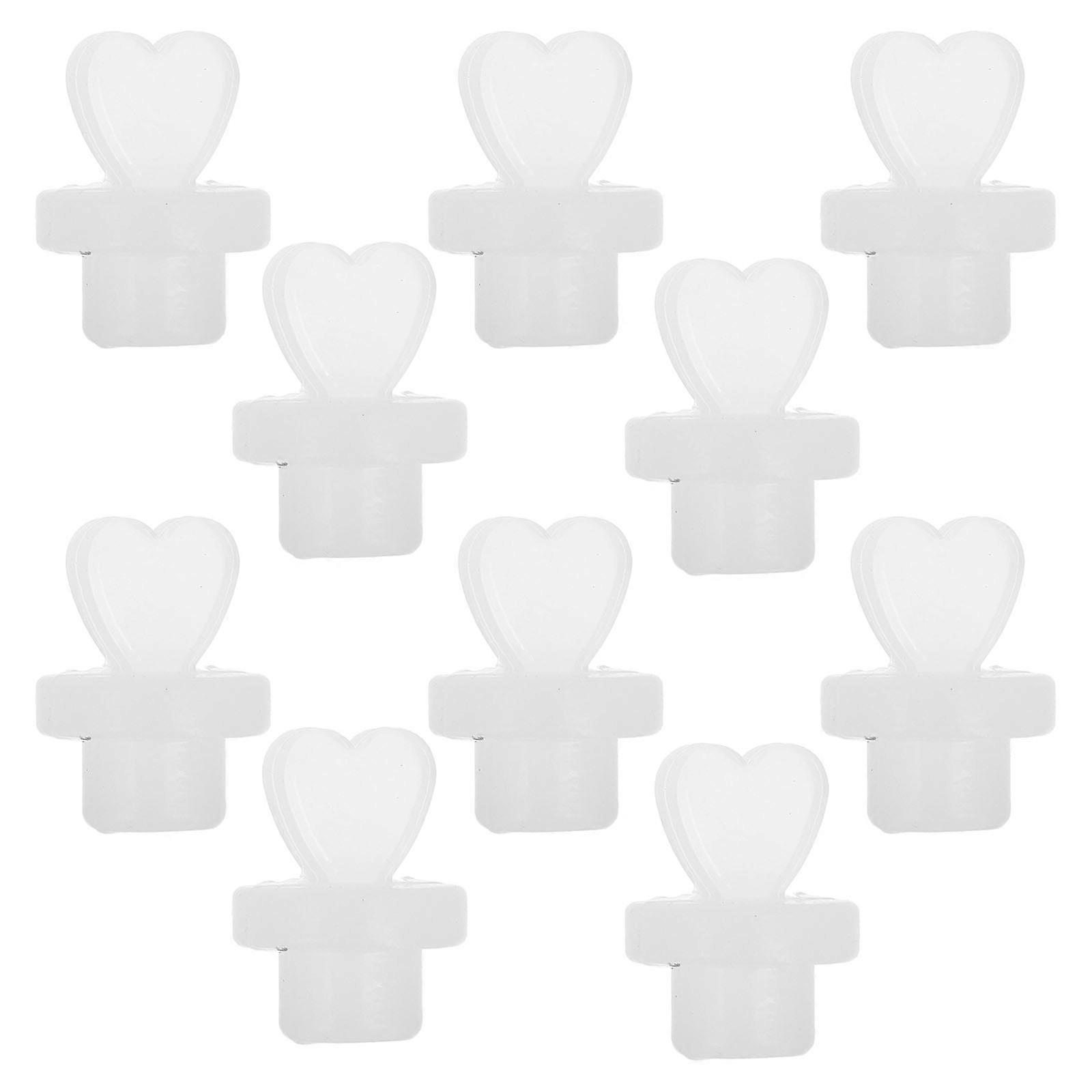Silicone Straw Plug Heart Shaped for Cups 10Pcs Transparent Straw Covers
