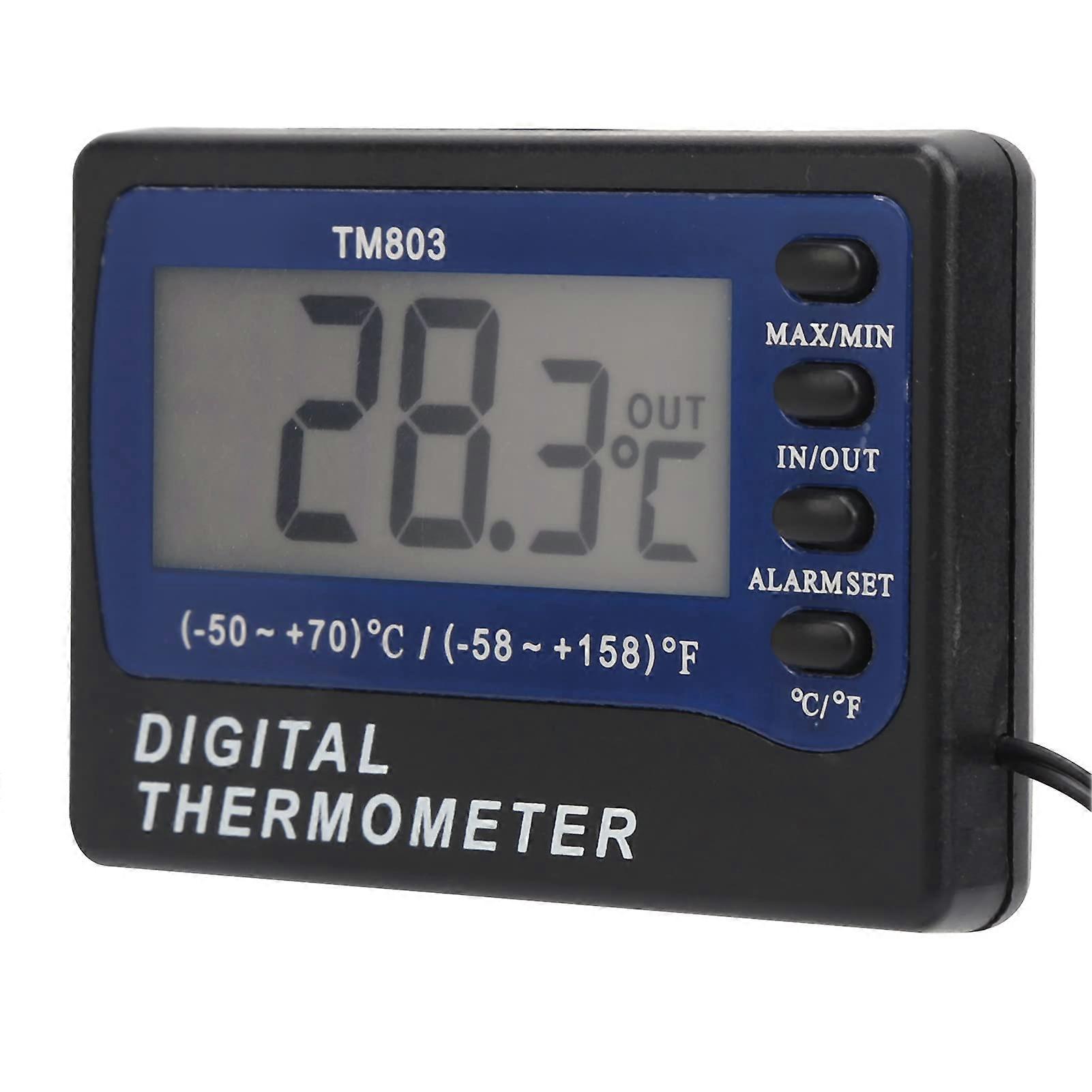 Digital Refrigerator Thermometer with Alarm and Waterproof Probe,  Accuracy Fridge Freezer Monitor