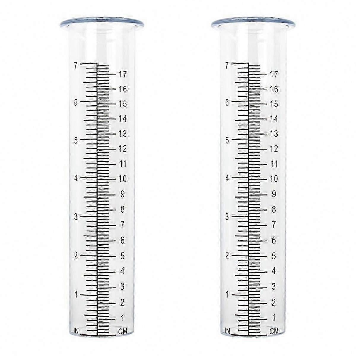 Replacement Tubes for Rain Gauges, 2-Pack Plastic Measurement Cylinders