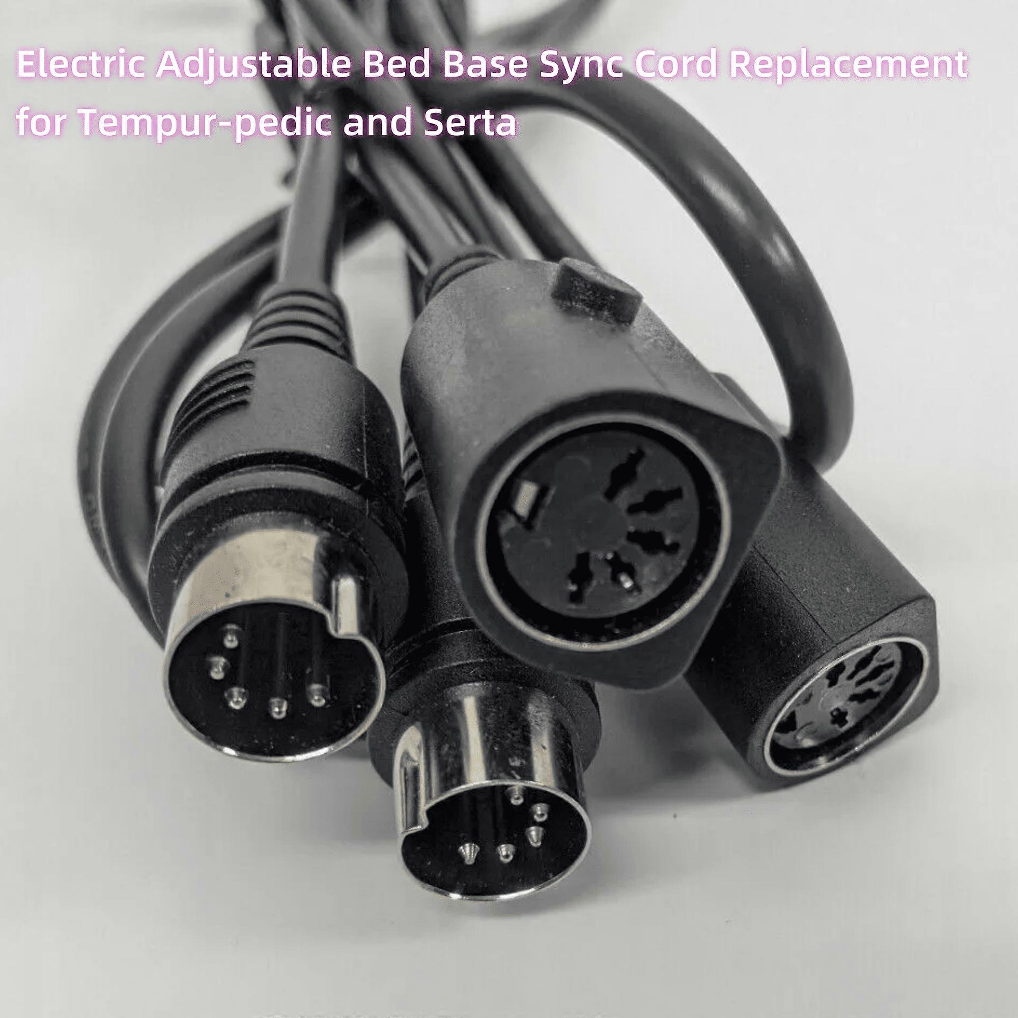 Musheng Electric Adjustable Bed Base Sync Cord Replacement, 7.2 Ft Power Cable Compatible with Adjustable Bed Base Sync Cord, Black