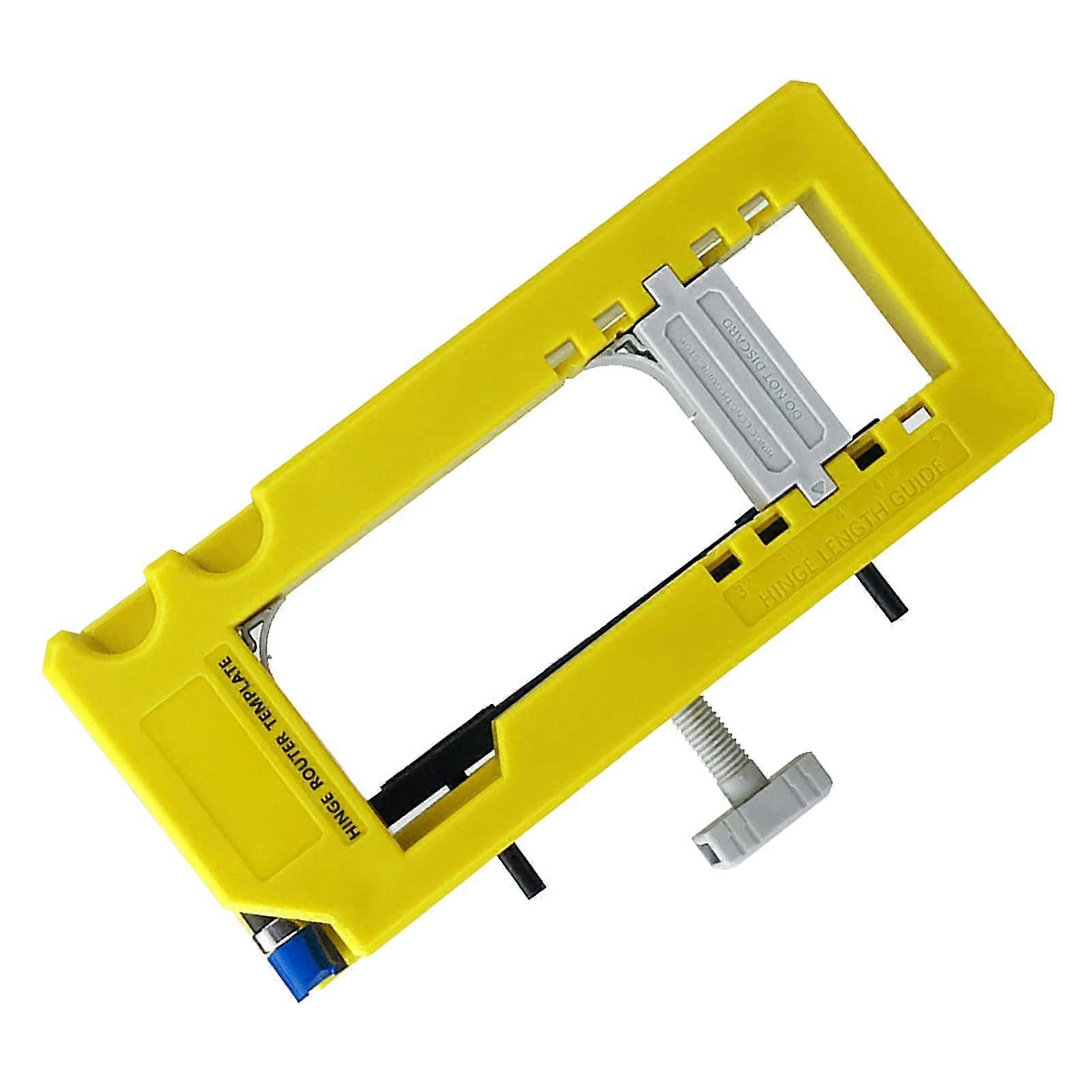 Adjustable Door Hinge Router Jig with Precision Depth Setting and Secure Clamp for Woodworking