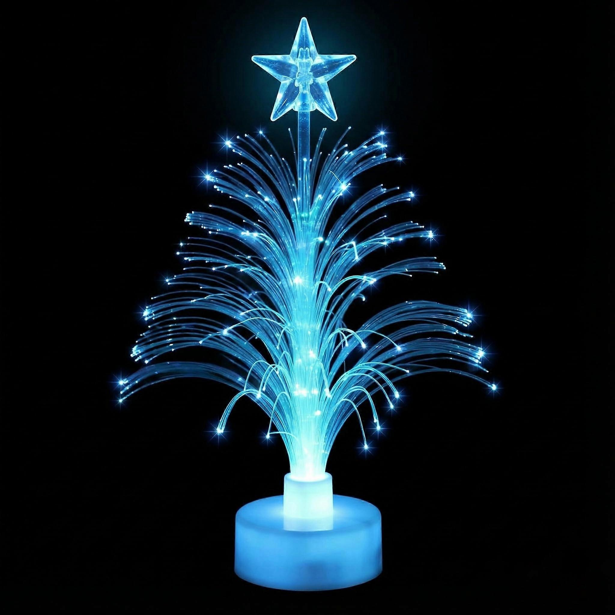 Mini USB Powered LED Christmas Tree with ColorChanging Fiber Optics and Star Topper for Desk Decor