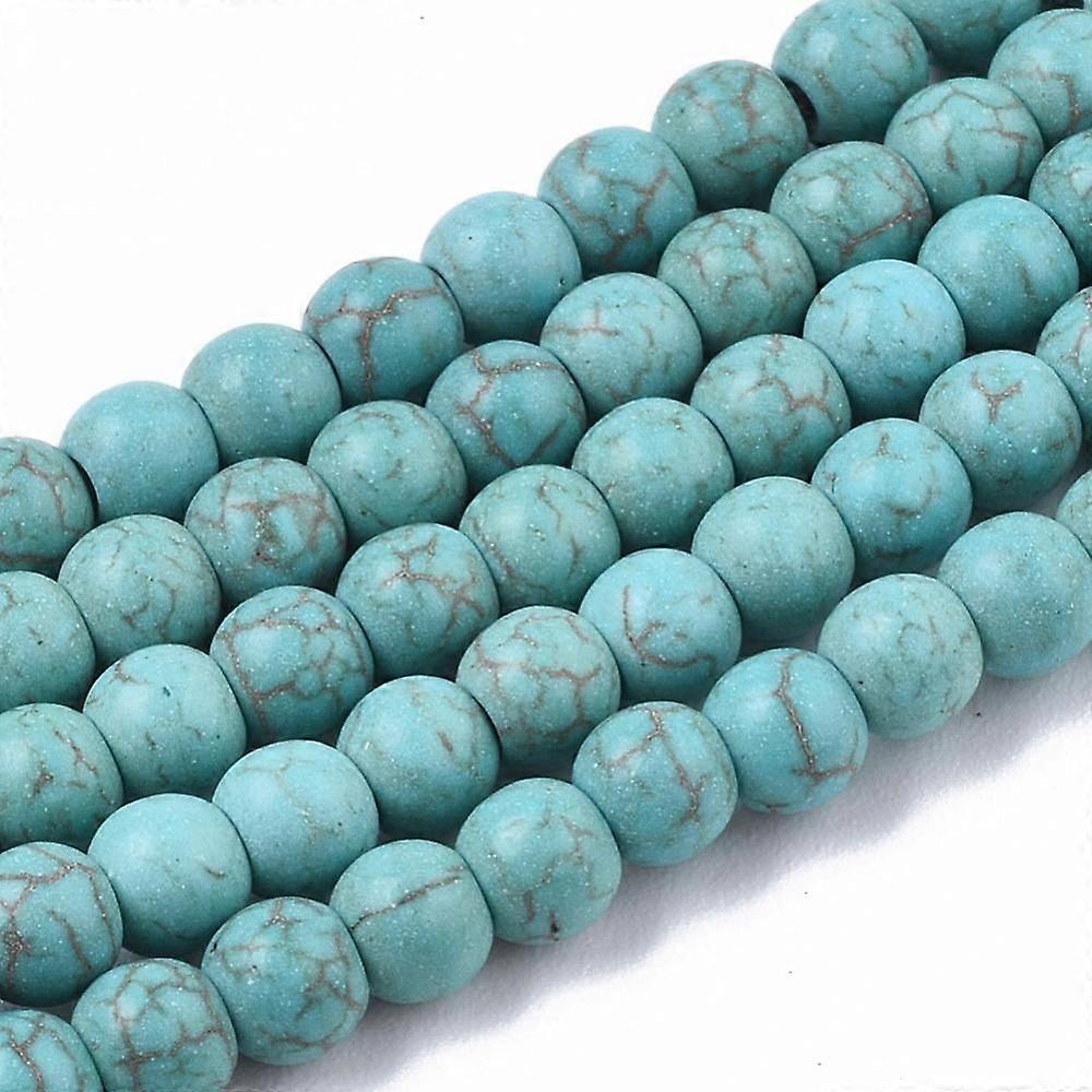Turquoise Beads Strands Round Turquoise 4mm Hole: 1mm 90pcs/strand