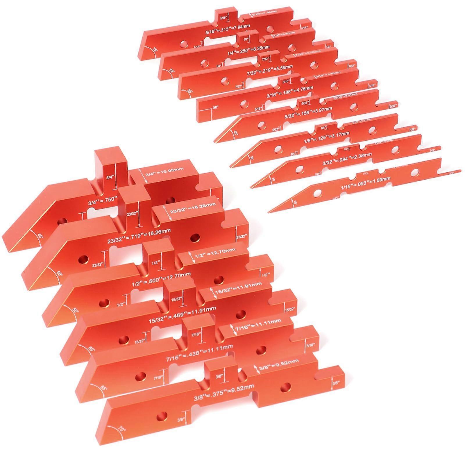 Router Table Setup Blocks 14pcs Precision Woodworking Gauge CNC Machined for Fast Accurate Setup