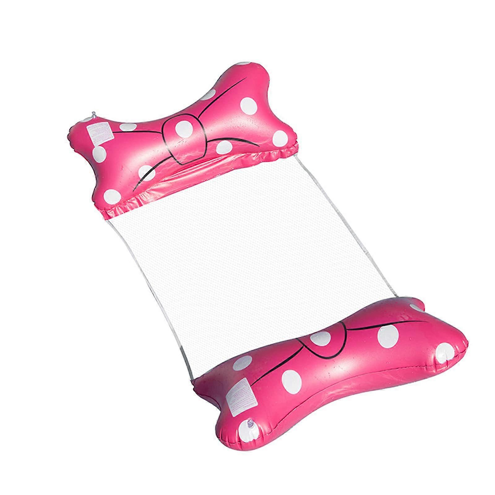 Pink Inflatable Pool Float Hammock for Adults with Sequin Feather Decor, Foldable Swimming Lounger