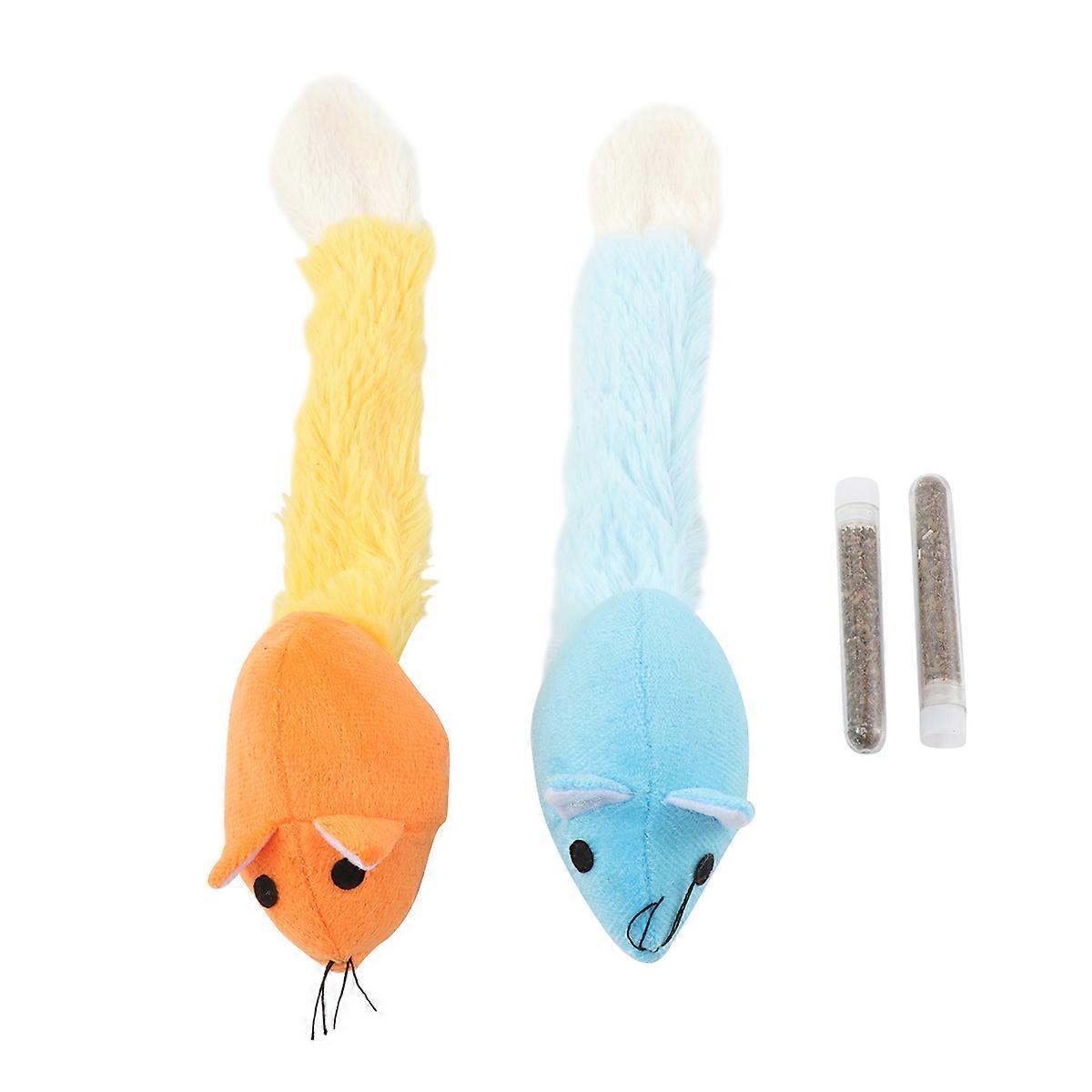 Cat Plush Mouse Toy for Pet Use with Long Tail 2Pcs Set