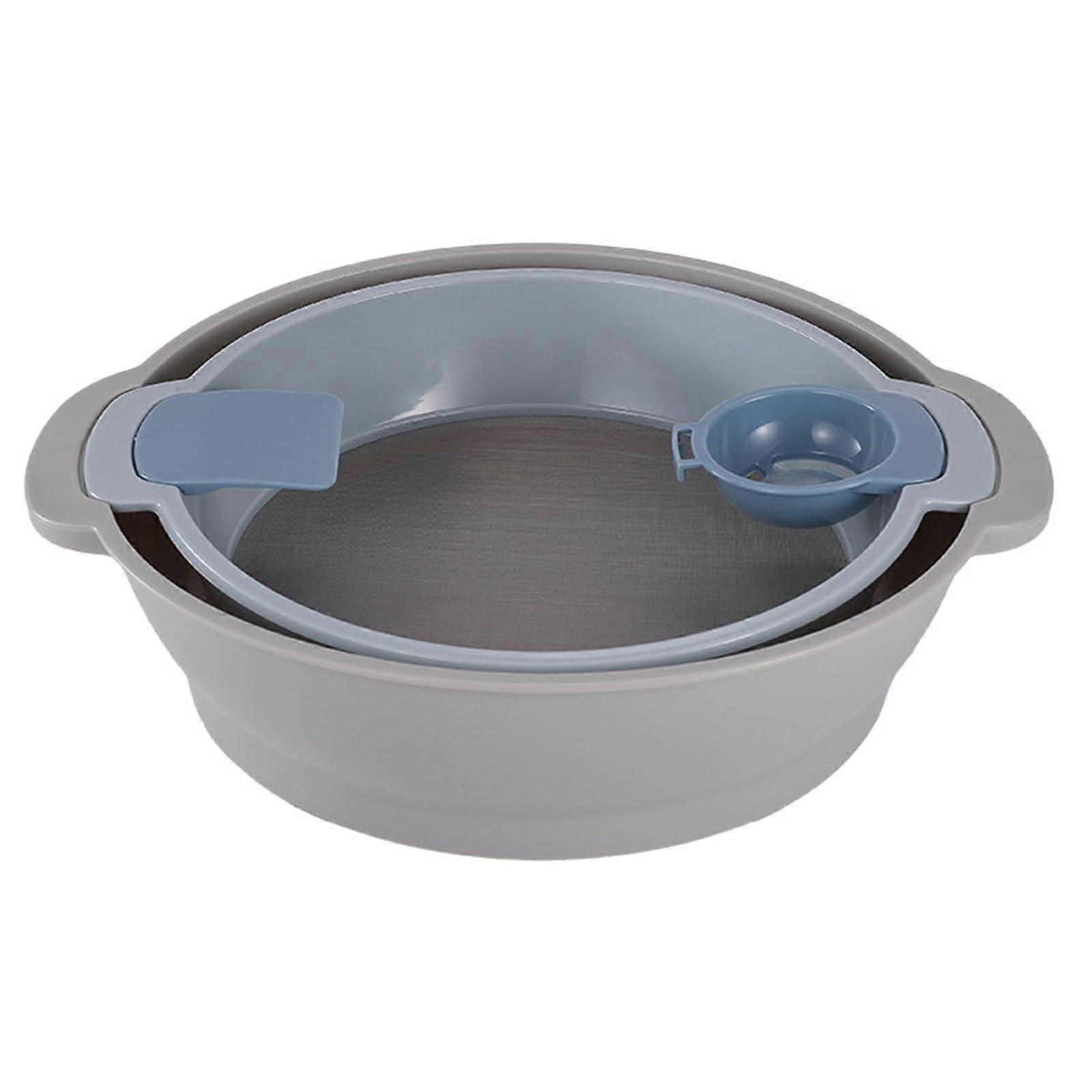 Flour Sieve Set with Foldable Design and Egg Separator, Space Saving Baking Sieve 2 in 1
