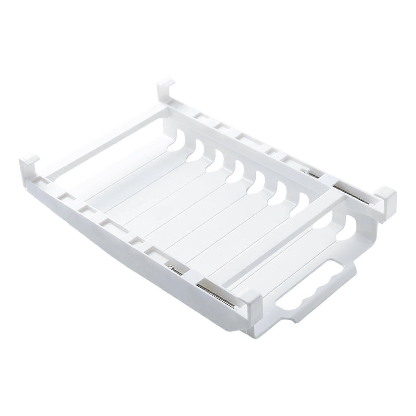 Adjustable Refrigerator Organizer Drawer Rack with Smooth Sliding Shelf for Space Saving Storage