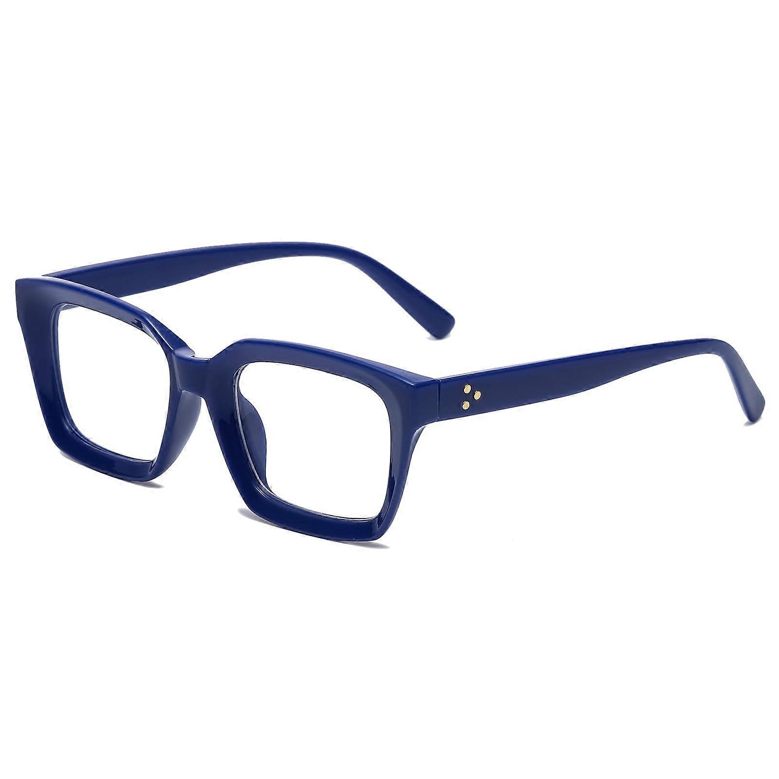 Square Blue Light Blocking Computer Glasses for Women and Men, Thick Frame, Eye Strain Relief